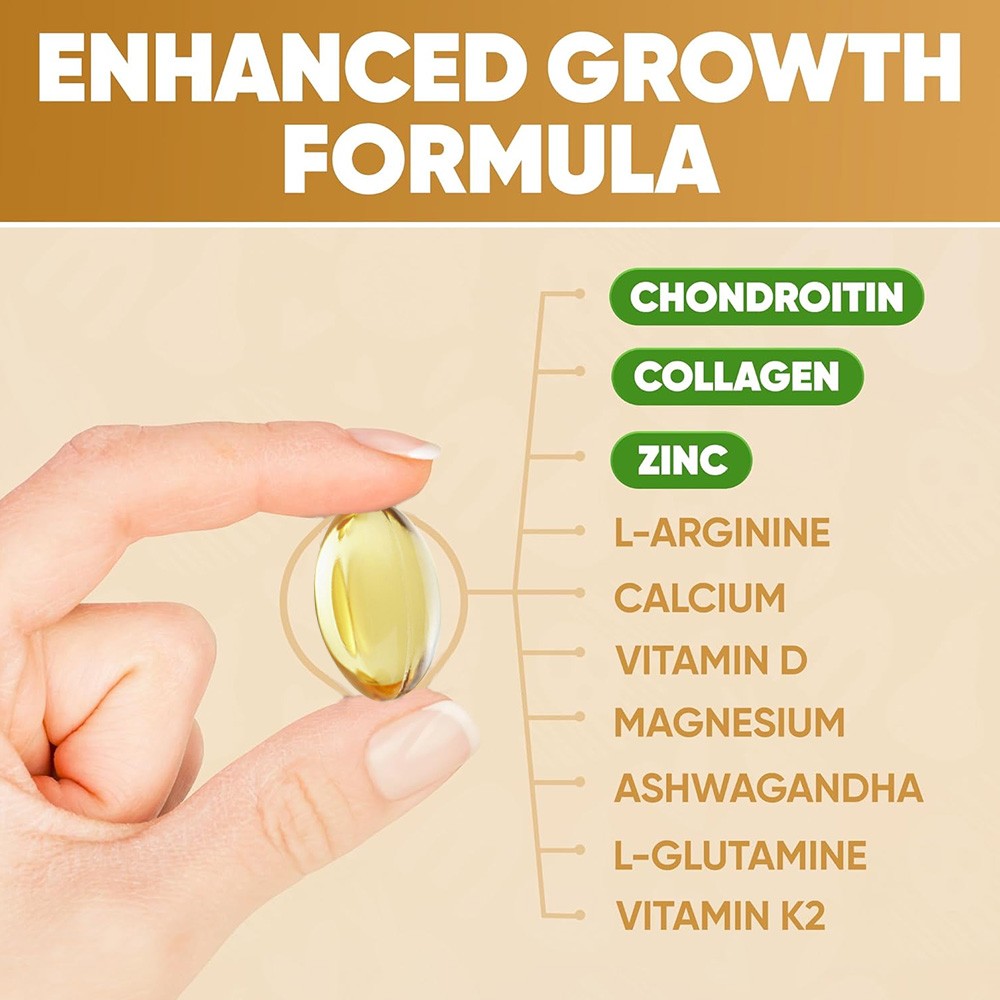 Height Growth Capsules Enhanced Bone Density Muscle Joint Support 30-120 Pills