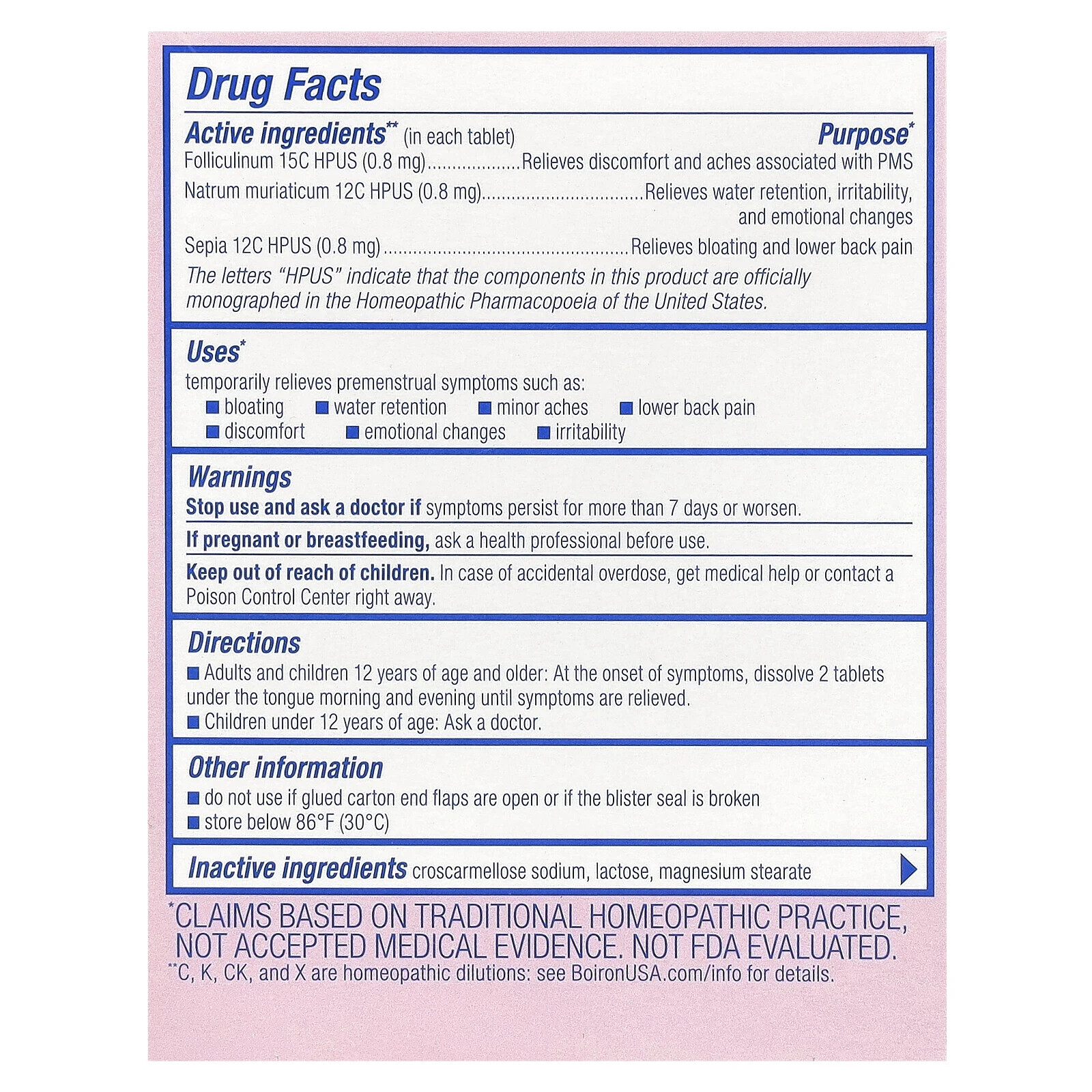 Boiron Cyclease PMS, Unflavored, 60 Meltaway Tablets – Newest Expiration!