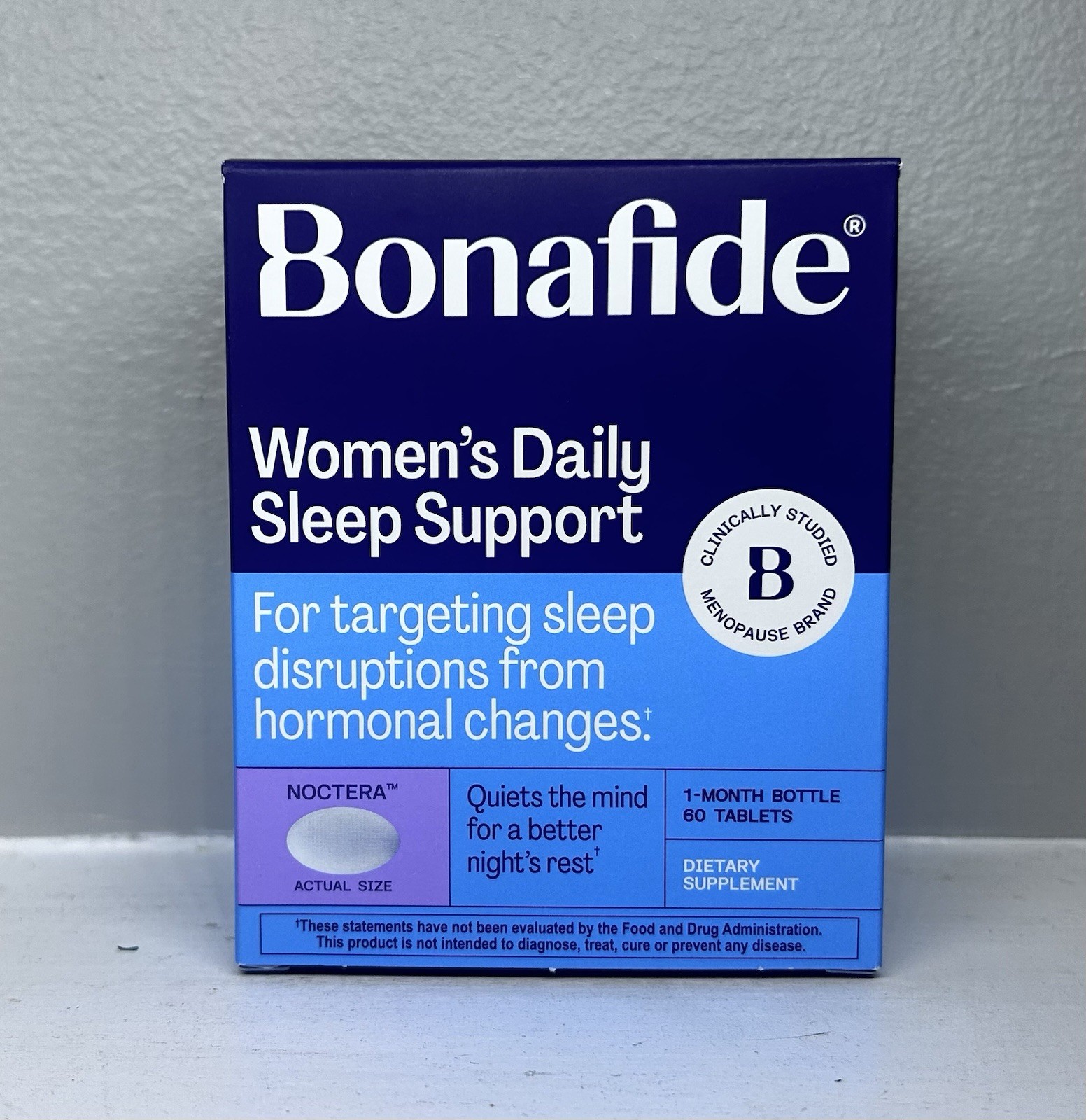 Noctera Bonafide Women’s Daily Sleep Support 60 Tablets Exp 11/2027- NEW SEALED