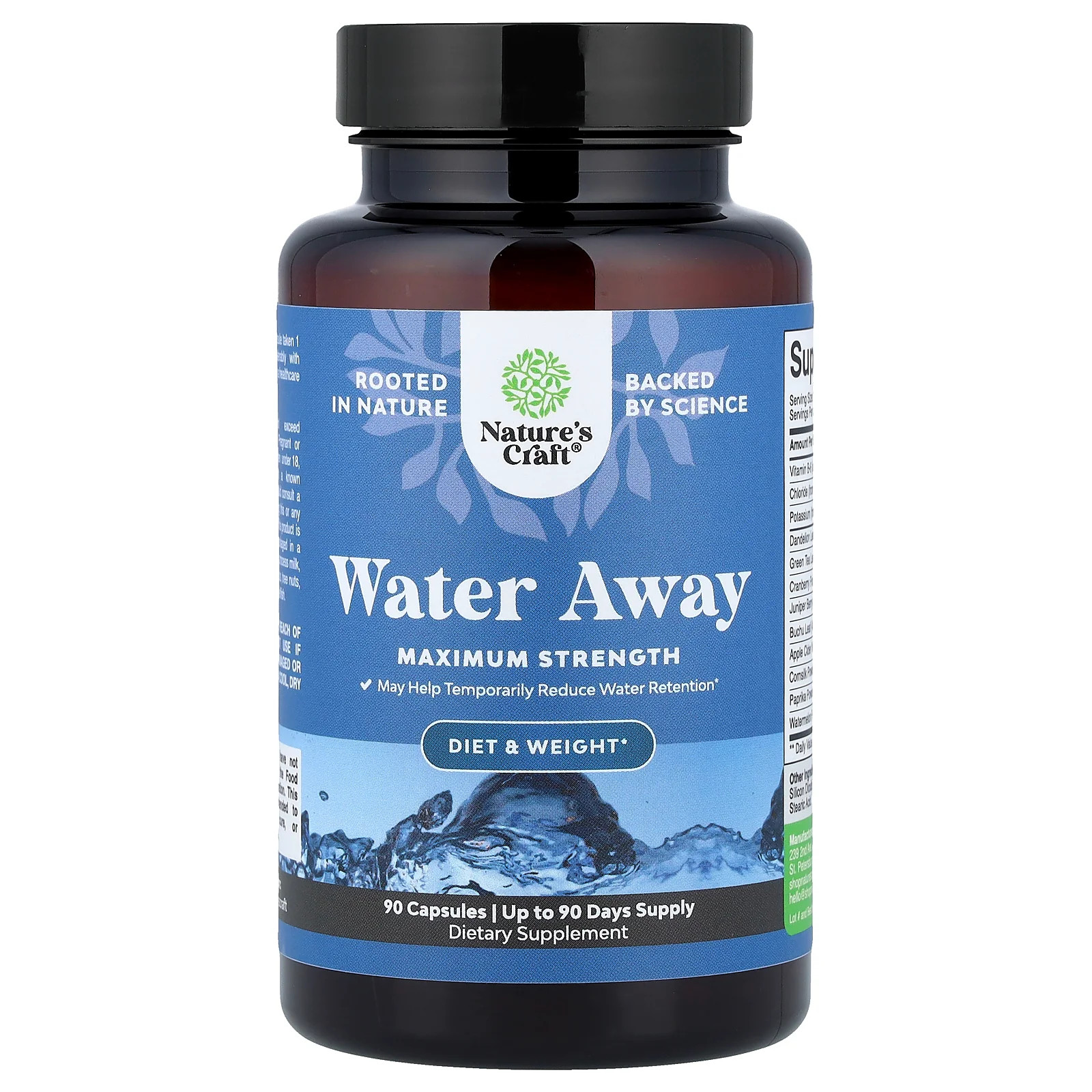 2 X Nature’s Craft, Water Away, Maximum Strength, 90 Capsules