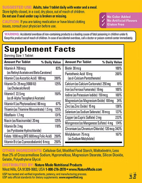 《NEW》Nature Made Multi For Her 300 Tablets Womens Multivitamin, Exp. 07/2027