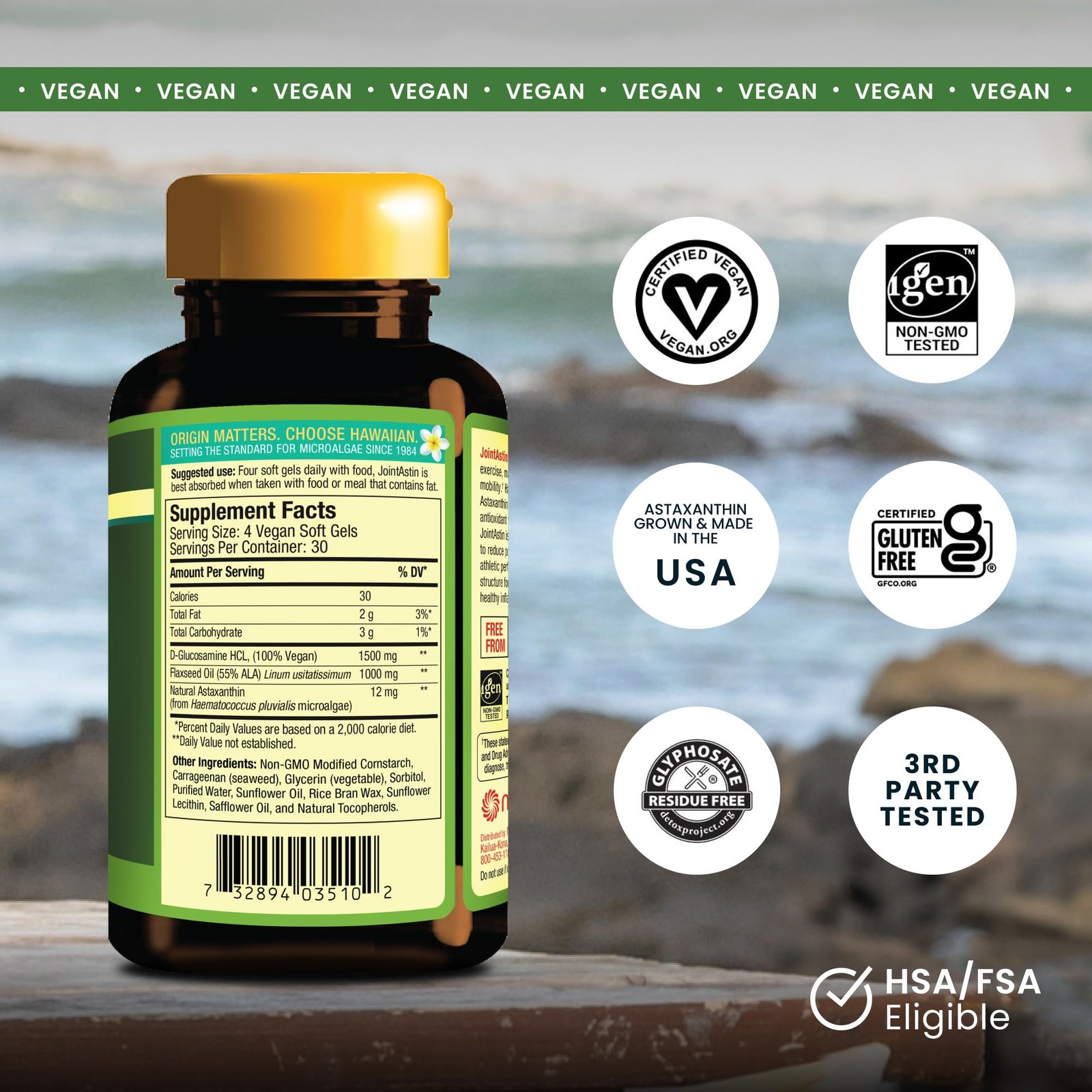 Nutrex Hawaii BioAstin Hawaiian Astaxanthin Vegan 12mg High Potency, 120 So…