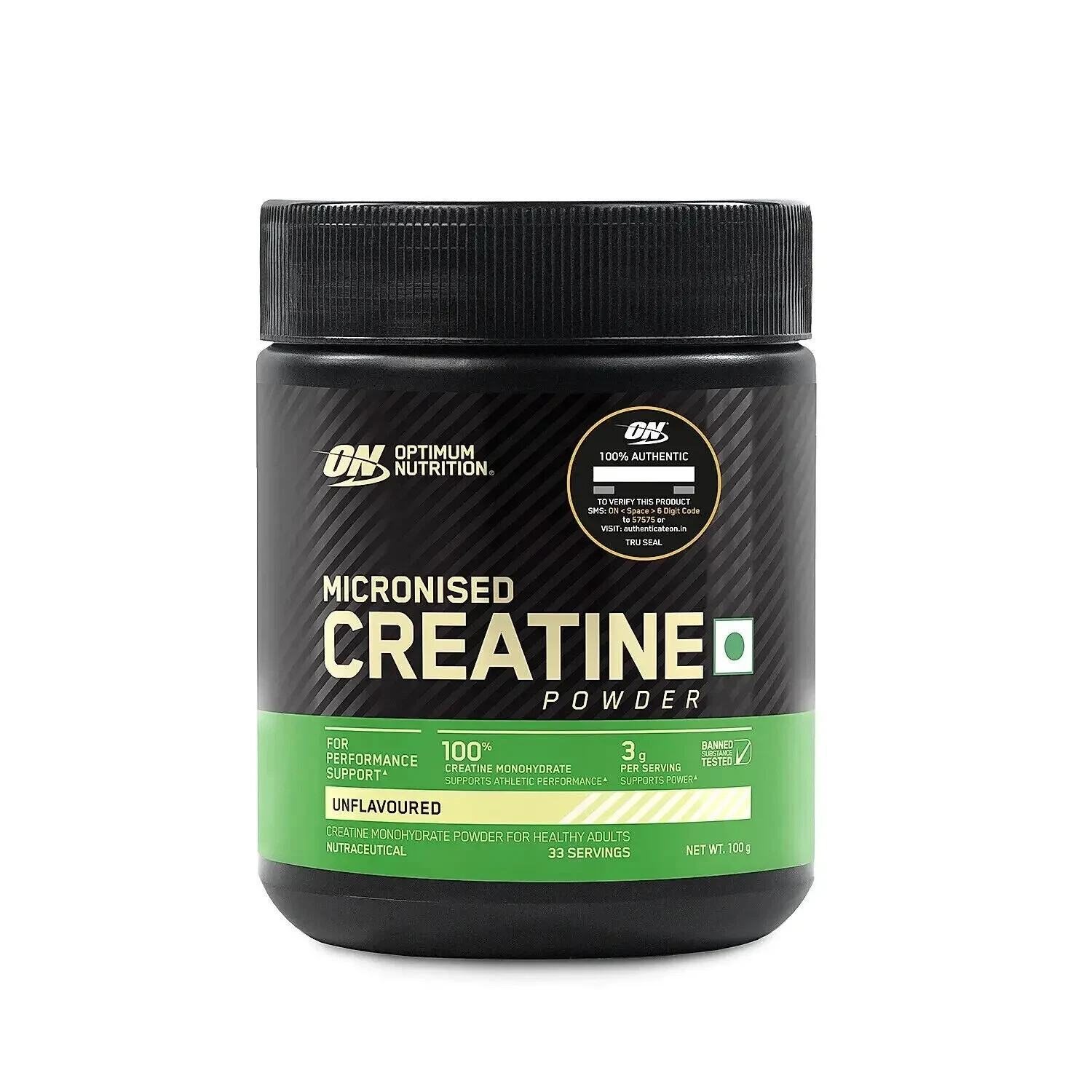 Optimum Nutrition (ON) Micronized Creatine Powder 100gm 83 Serves Unflavoured