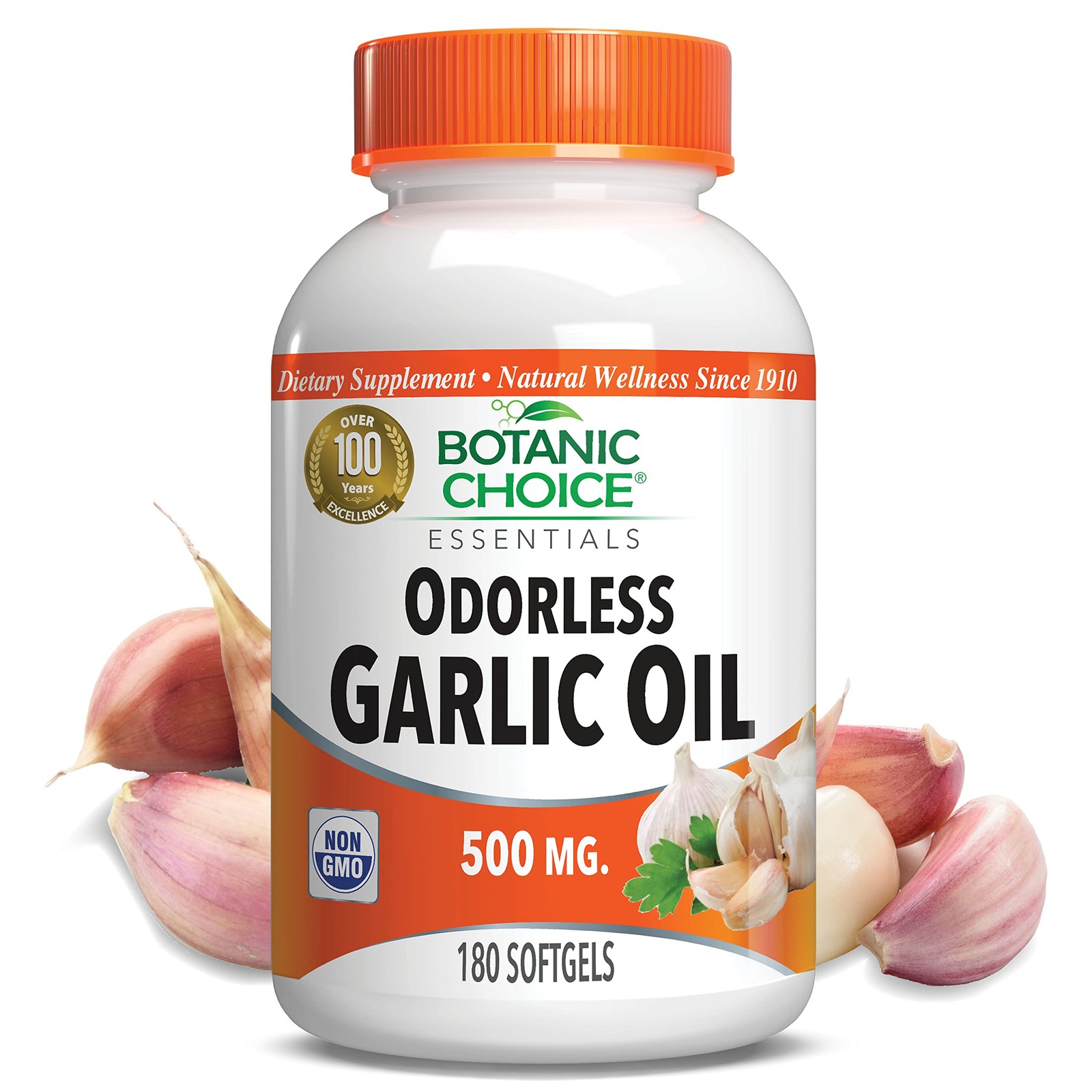 Odorless Garlic Oil Softgels – Antioxidant Cholesterol and Immune Support Sup…