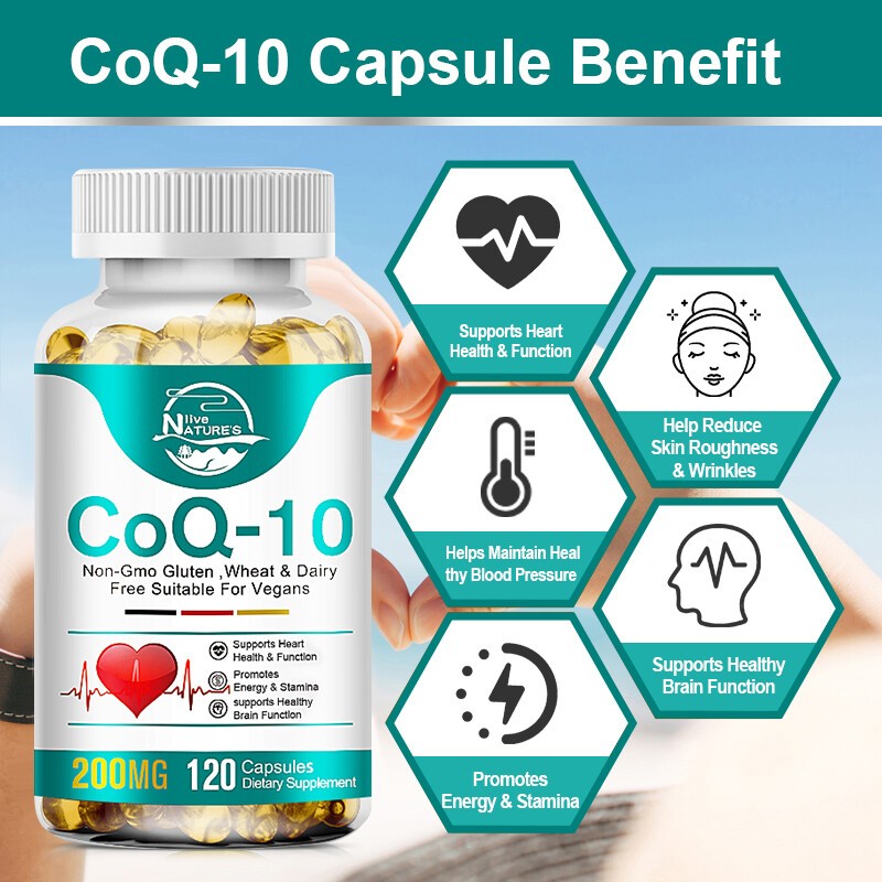 CoQ10 Coenzyme Q10 200mg 120 Capsules Heart Support NON GMO Vegetarian Capsules