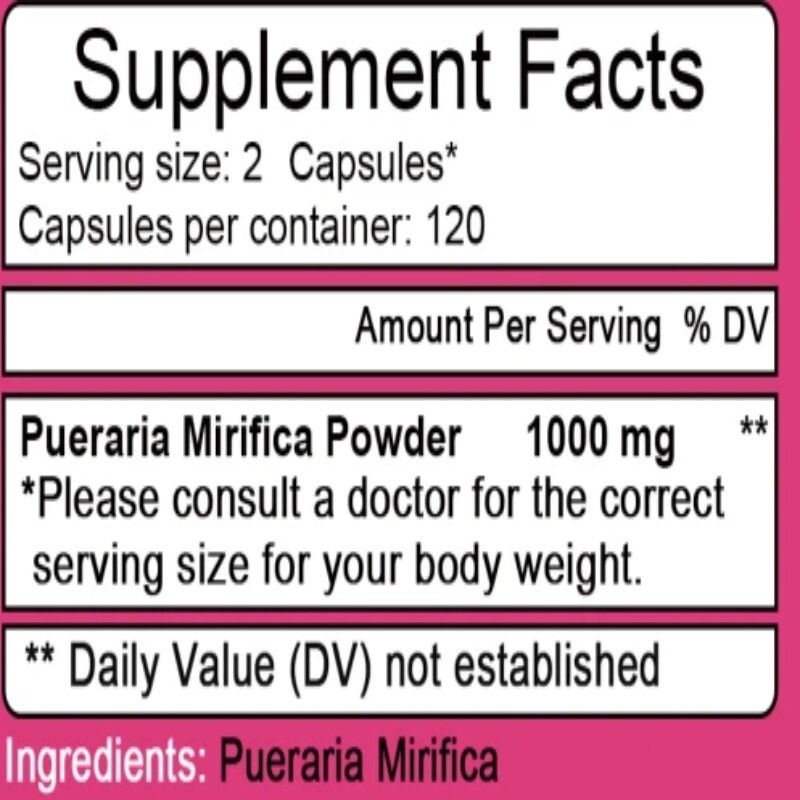 Pueraria Mirifica Root Powder 1000mg – Breast Enlargement High Strength
