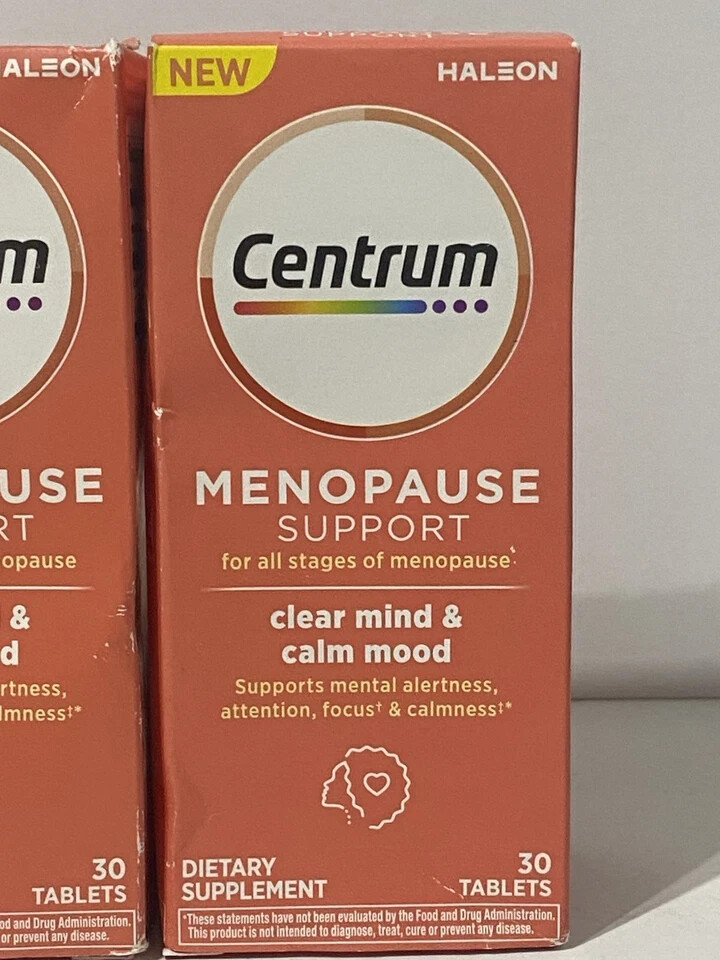 X2 Centrum Menopause Support + Clear Mind & Calm Mood Supplement 30 Tablets 3/26