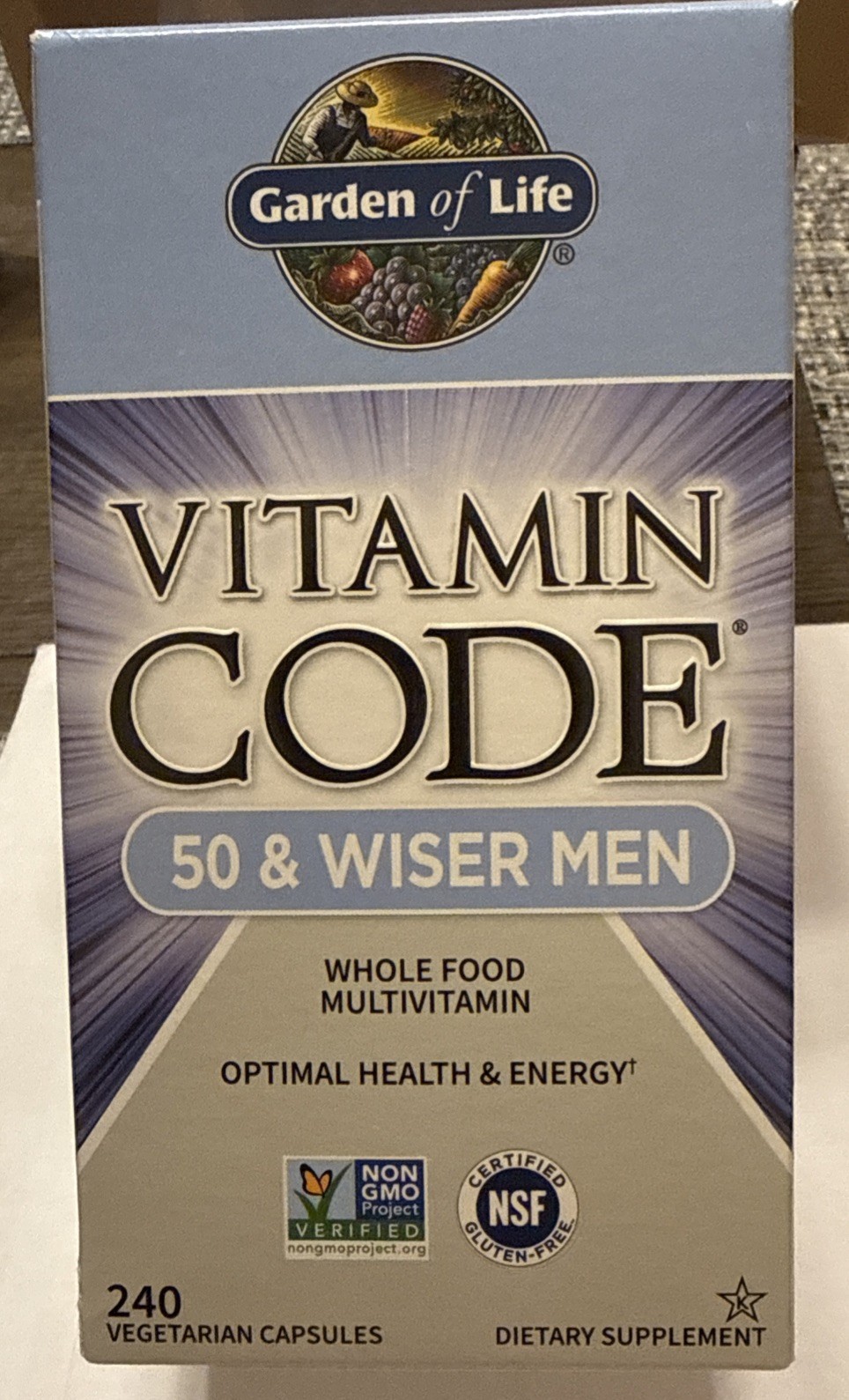Garden of Life Vitamin Code 50 & Wiser Men Multivitamin Supplement-240..EXP 5/26