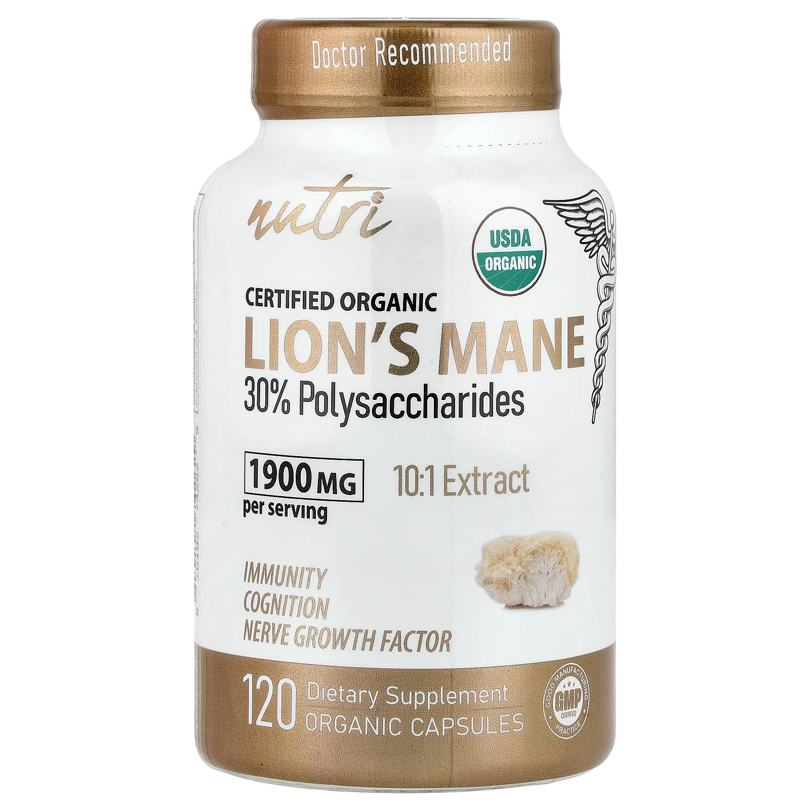 2 X Nutri, Organic Lion’s Mane, 120 Organic Capsules (633 mg per Capsule)