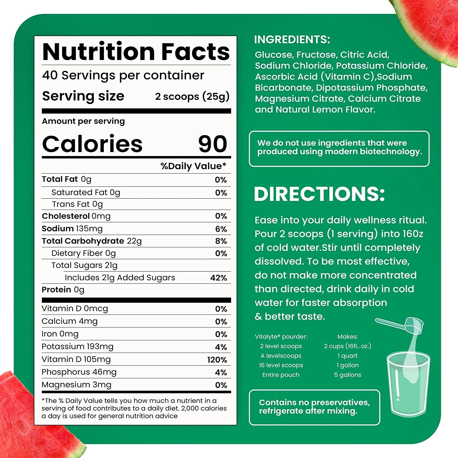 Electrolytes Powder, Drink Mix for Energy Boost & Recovery, Hydration Powder Mix