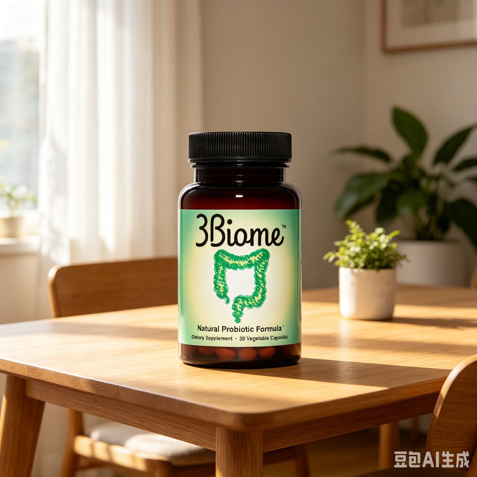 3Biome Natural Probiotic Dietary 30 Supplement & Gluten Free, Non-GMO Vegan Caps
