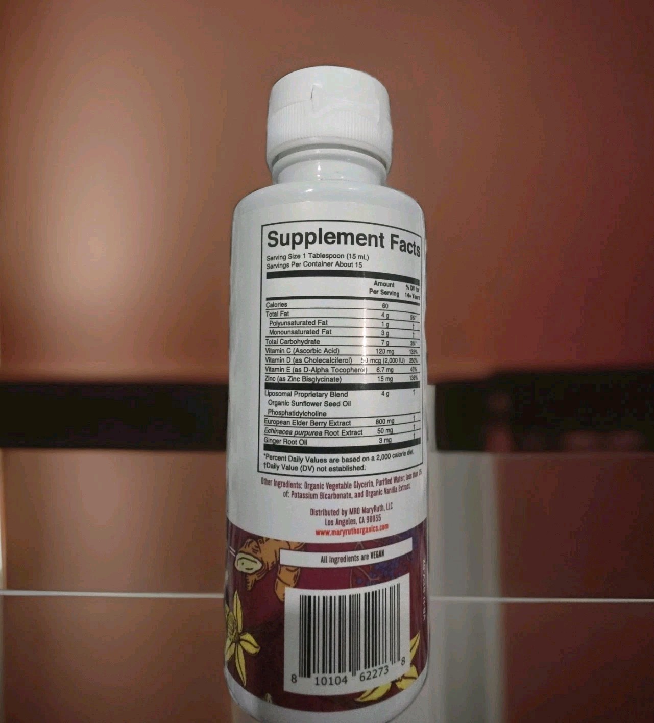 Mary Ruth’s Liquid 7-in-1 Immunity Support Ginger Vanilla 7.6 fl oz (225ml) BNFS