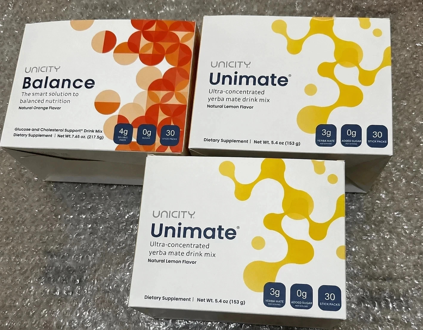 Unicity Unimate Lemon 60 Pkts & Balance 30 Sticks Sealed Exp 09/2027 Free Ship