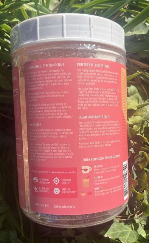 4x Konscious Keto Shake Strawberry Ketogenic Weight Loss MCT + Whey + Avacado