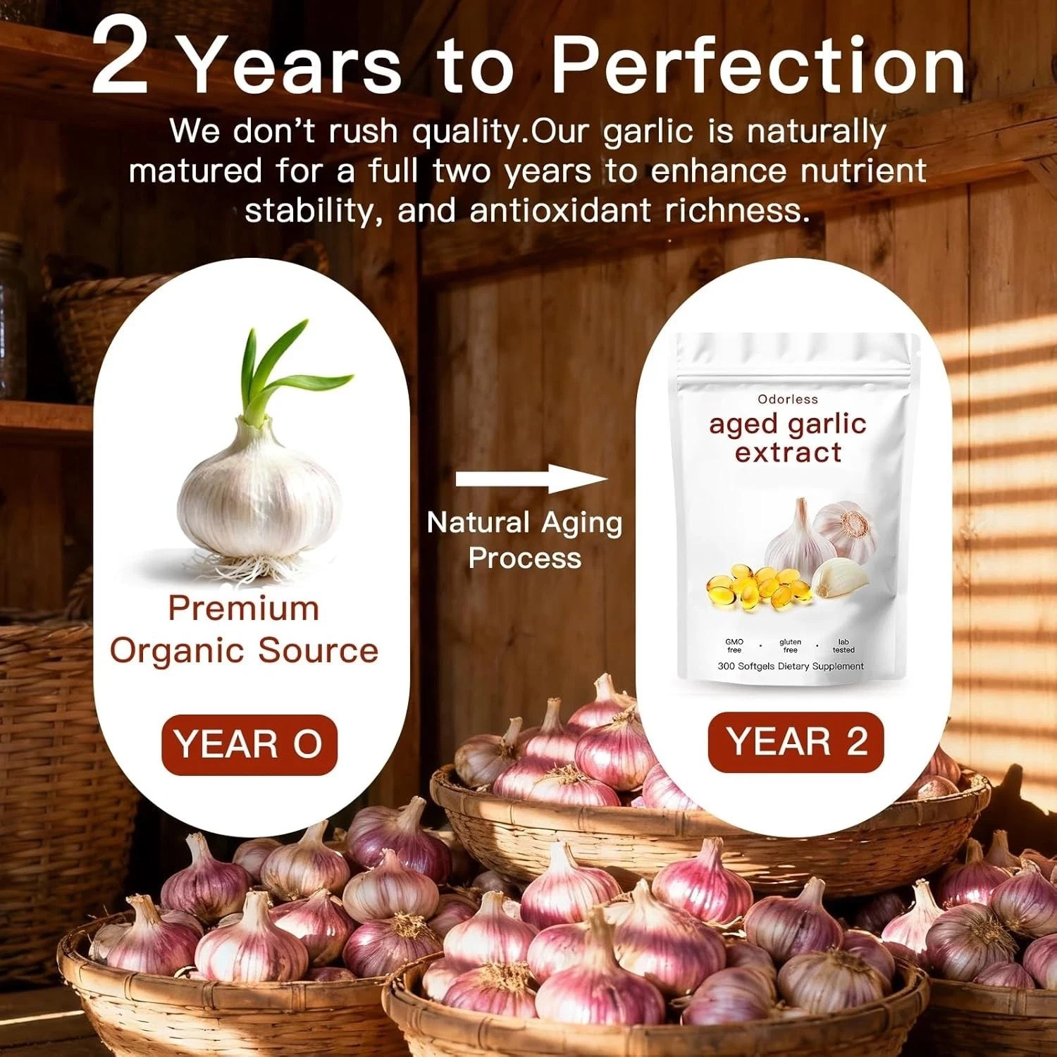Odorless Garlic Softgel) Per Servings,300 Softgels (250 mg per 7500mg