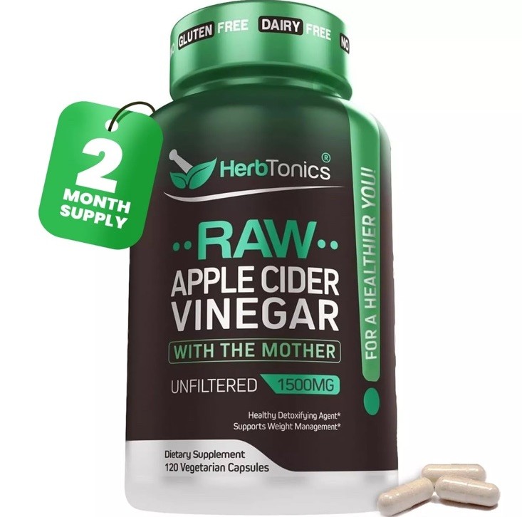 Apple Cider Vinegar Caps with the Mother Detox & Digestive Health 120 ct x 2 Pks