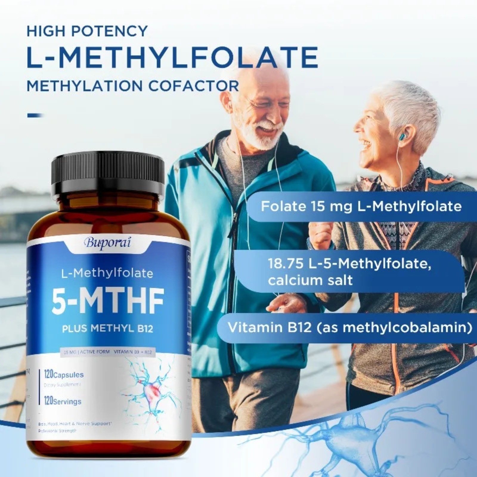 L-Methylfolate 5-MTHF 240pcs – Strength Active Methyl Folate, Improve Mood