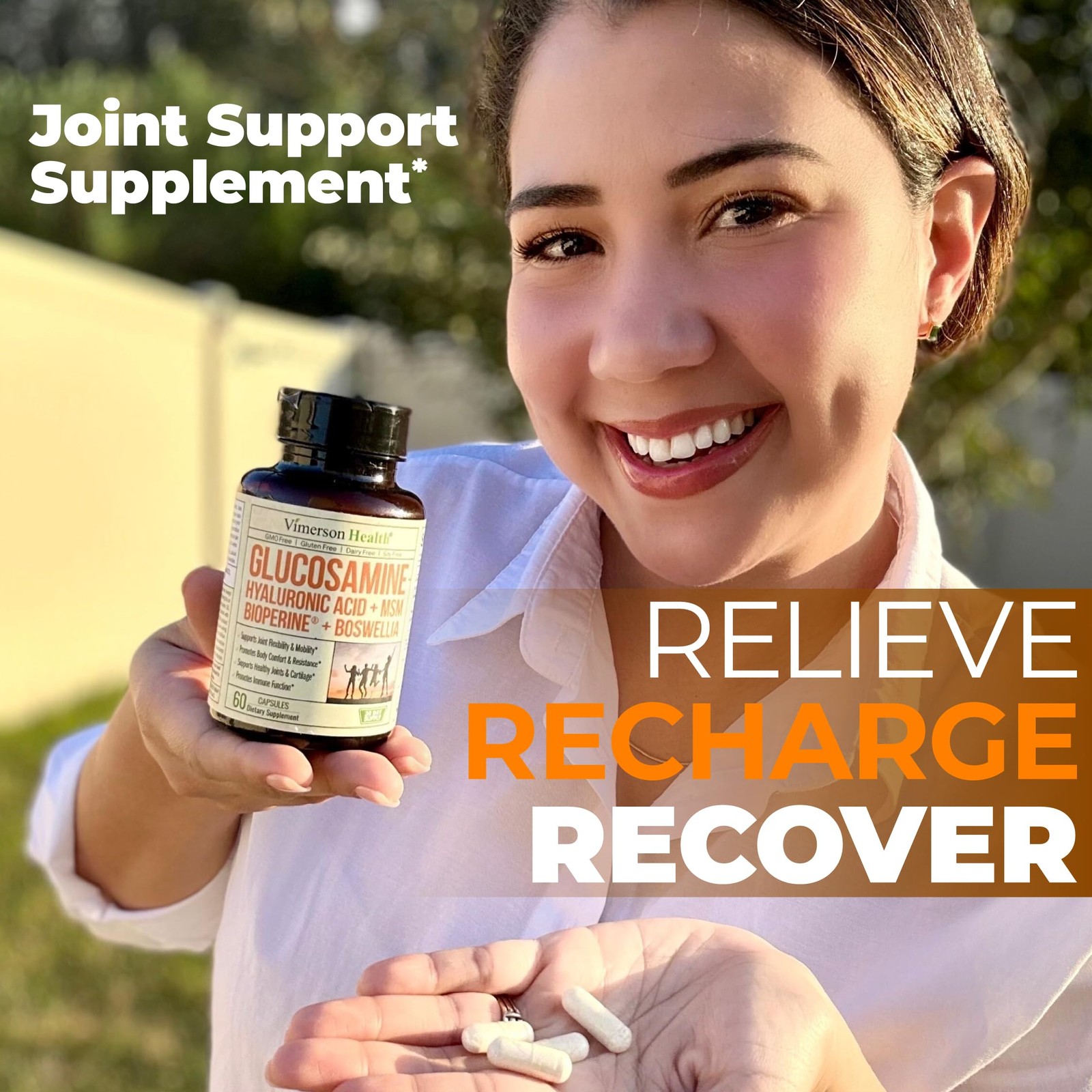 Joint Support Supplement with Glucosamine 60 Count (Pack of 1), Beige