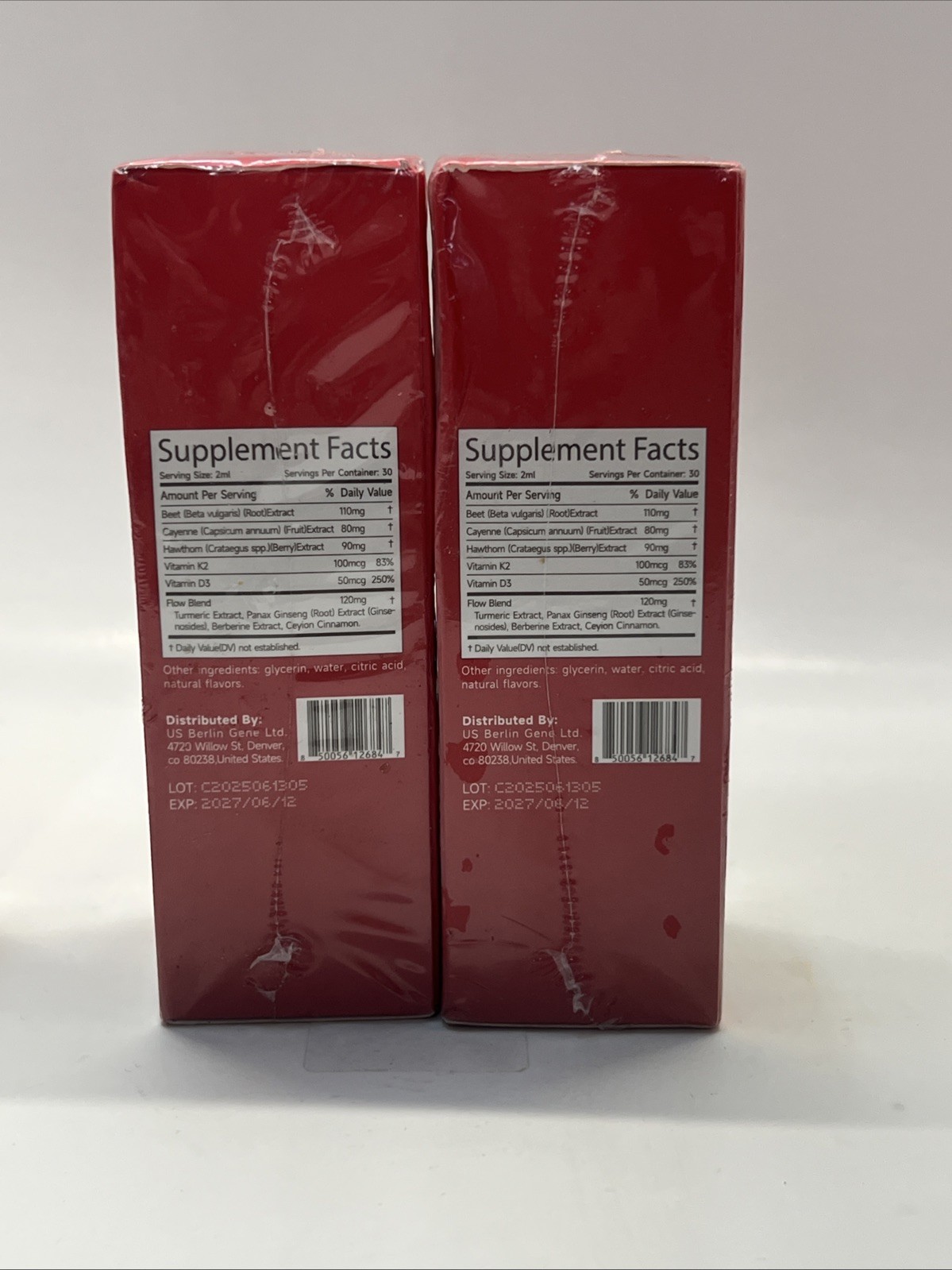5x Generic Cayenne Pepper Hawthorn Beet Root Turmeric K2+D3 Drops EXP 06/27