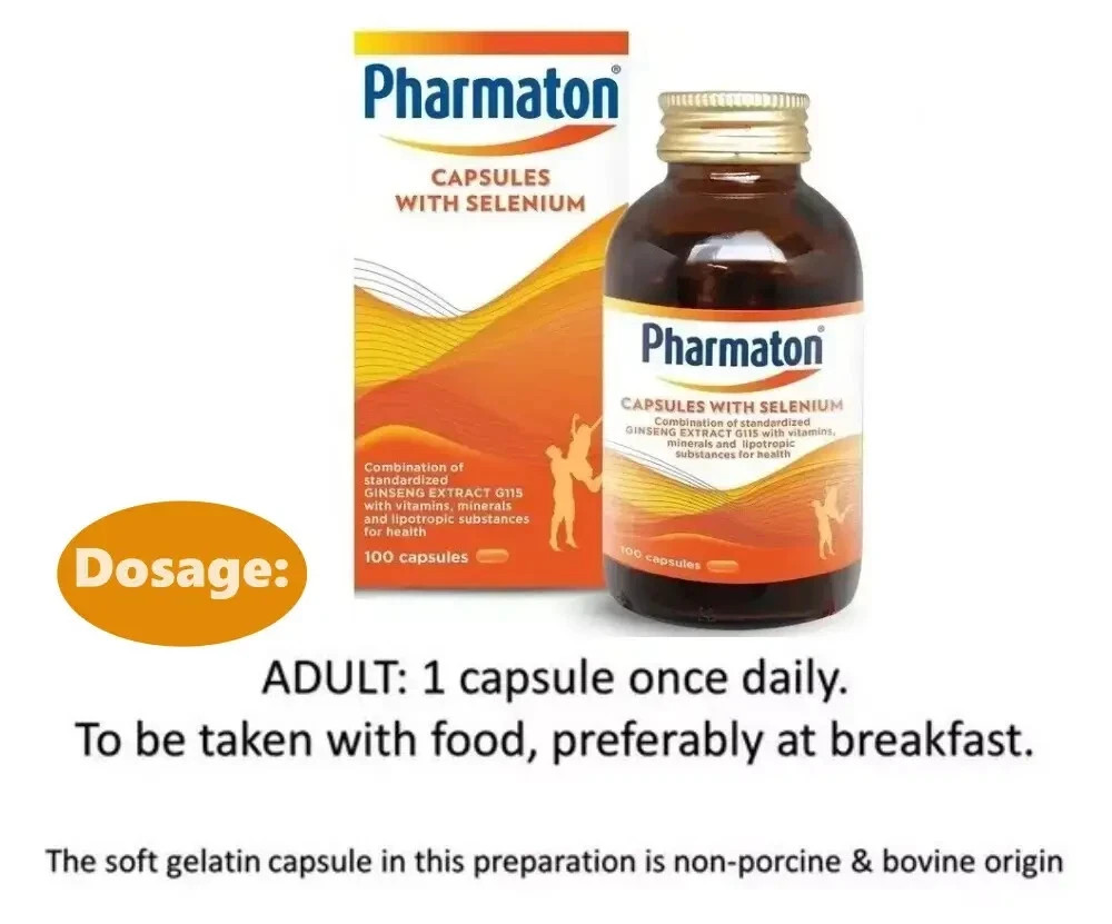 Geriatric Pharmaton 30 capsules with Ginseng Extract Natural Health Product