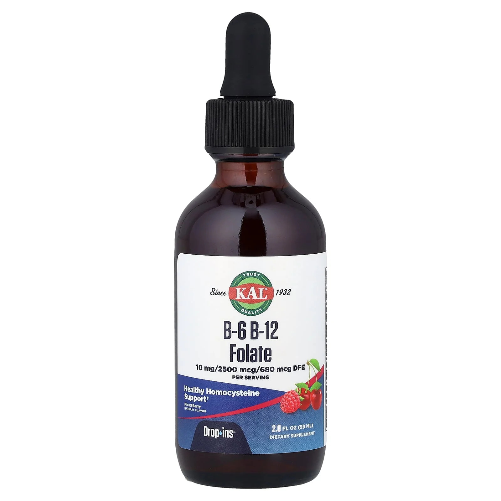 2 X KAL, B-6 B-12 Folate, Mixed Berry, 2 fl oz ( 59 ml)