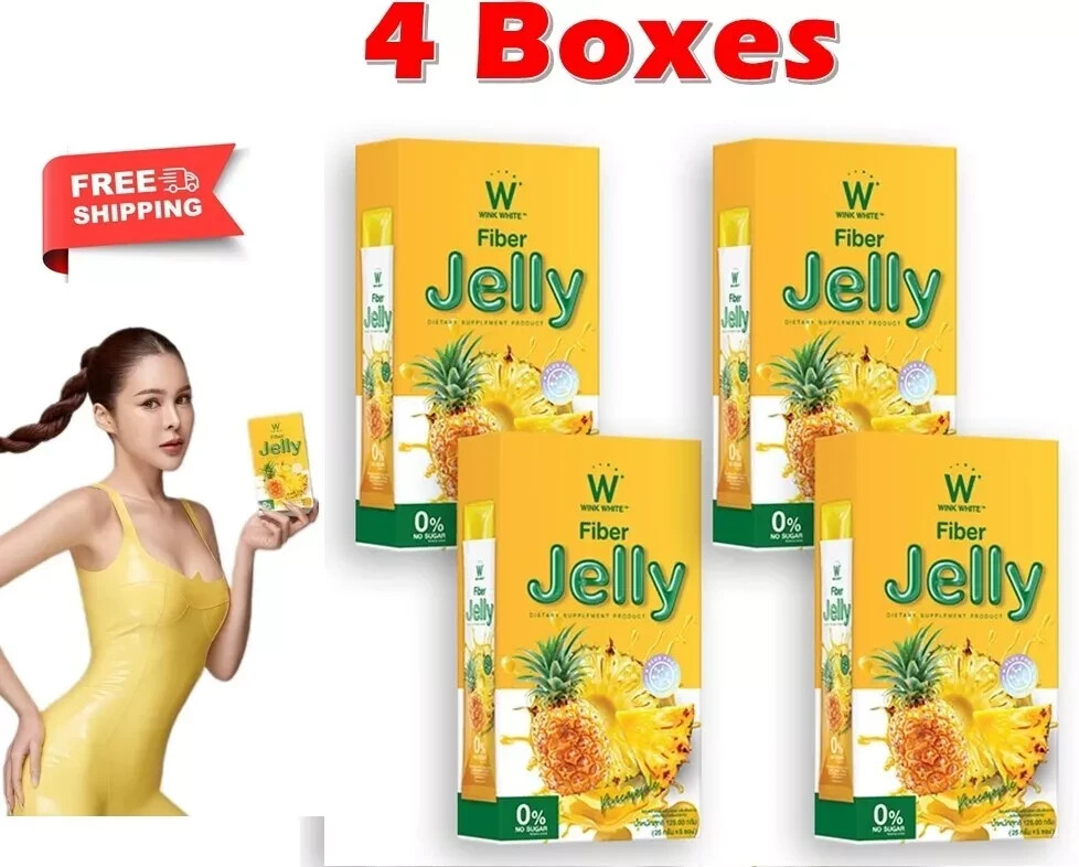 4 X WINK WHITE W Fiber Jelly Pineapple Dietary Supplement