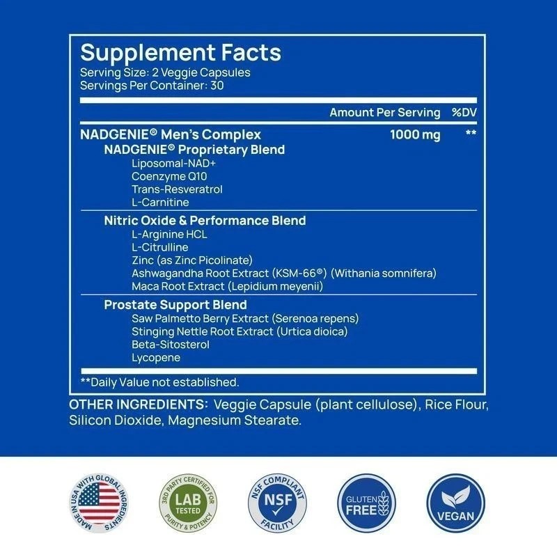 Selerb NAD+ Supplement for Men-With Liposomal-NAD+,CoQ10+ L-Carnitine, L-Arginin