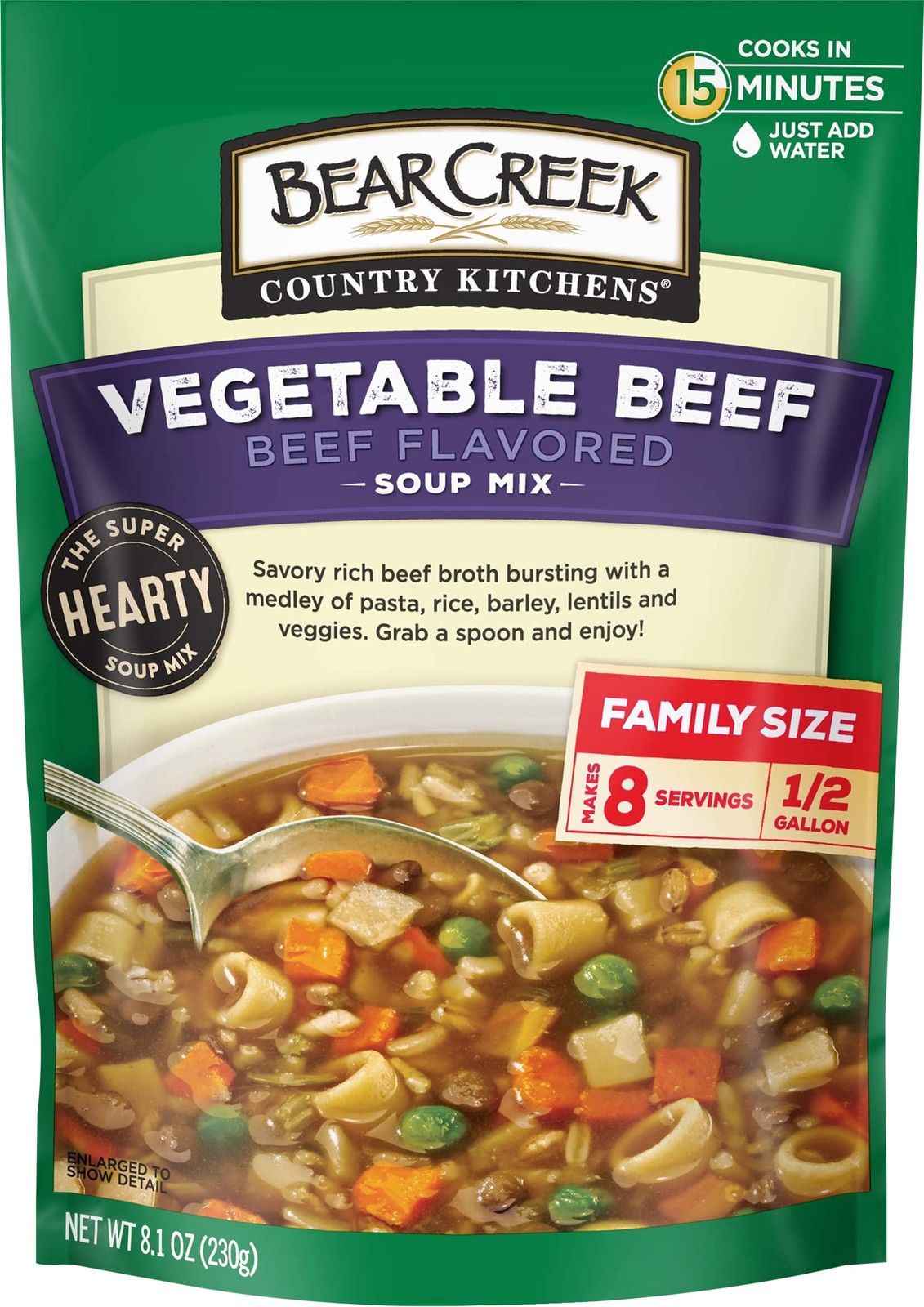 Bear Creek Soup Mix, Vegetable Beef, 8.1 Ounce (Pack of 1), Beef