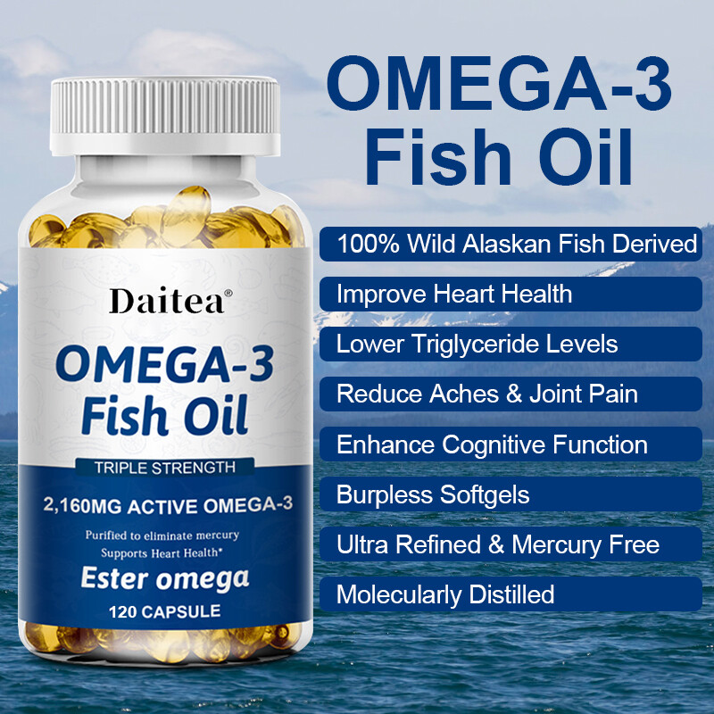 omega 3 fish oil capsules 3x strength 2160mg epa & dha, highest potency
