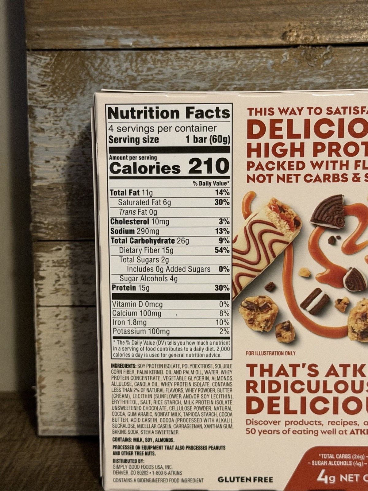 Atkins Protein Bars Cookie Fusion 8 Bars 15g Protein Keto Low Carb 2 Pack