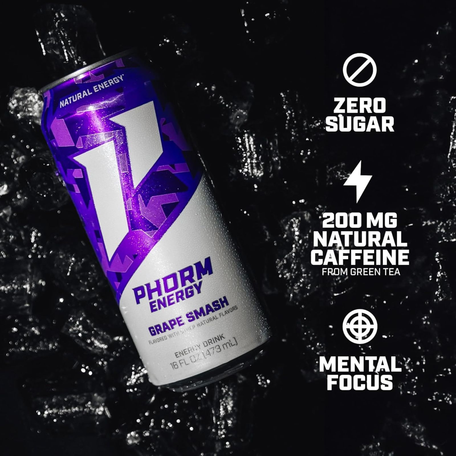 Phorm Energy Drink – Sugar Free – 200mg Natural Caffeine – Choose Flavor & Pack
