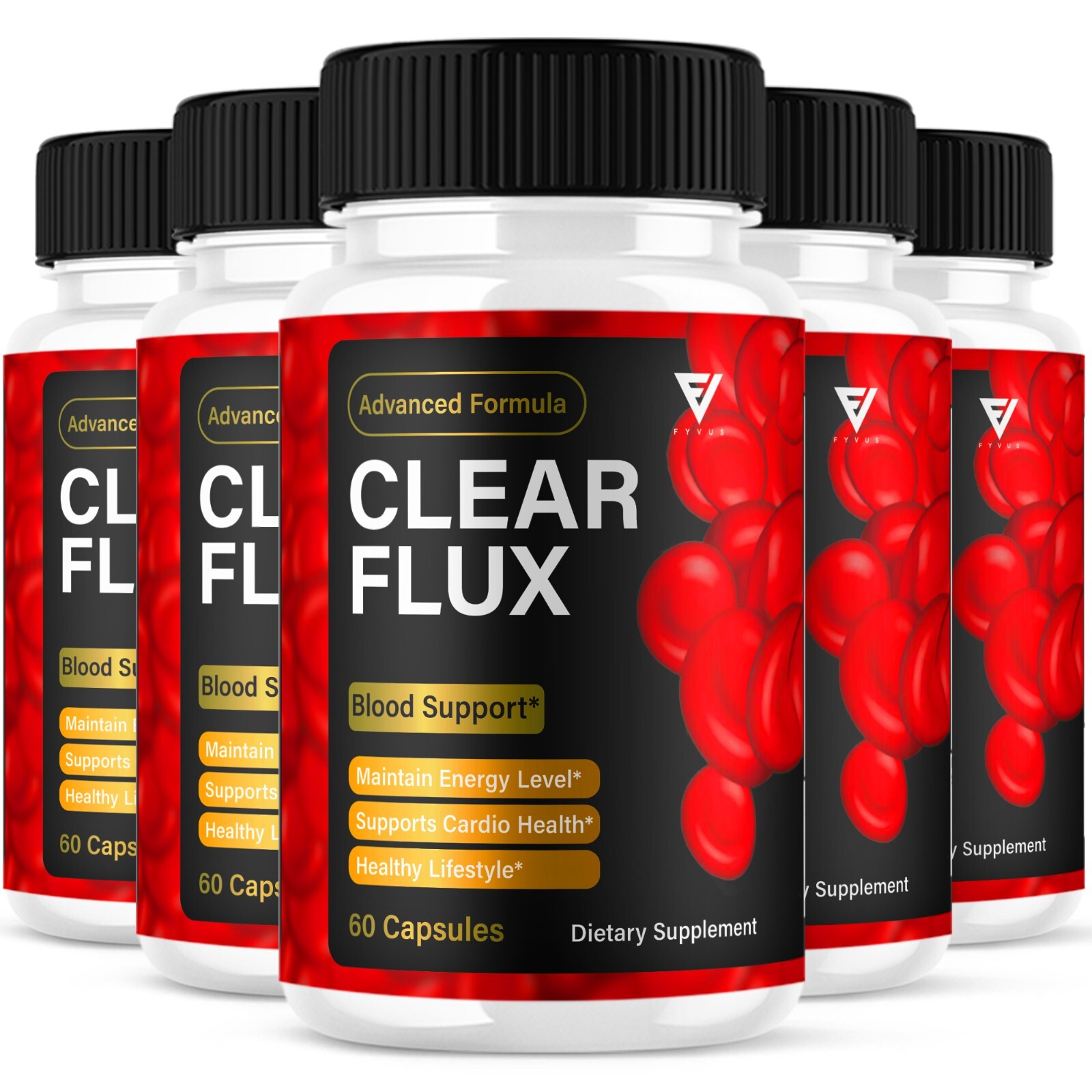 (5 Pack) Clear Flux Pills ClearFlux Advanced Blood Support (300 Capsules)