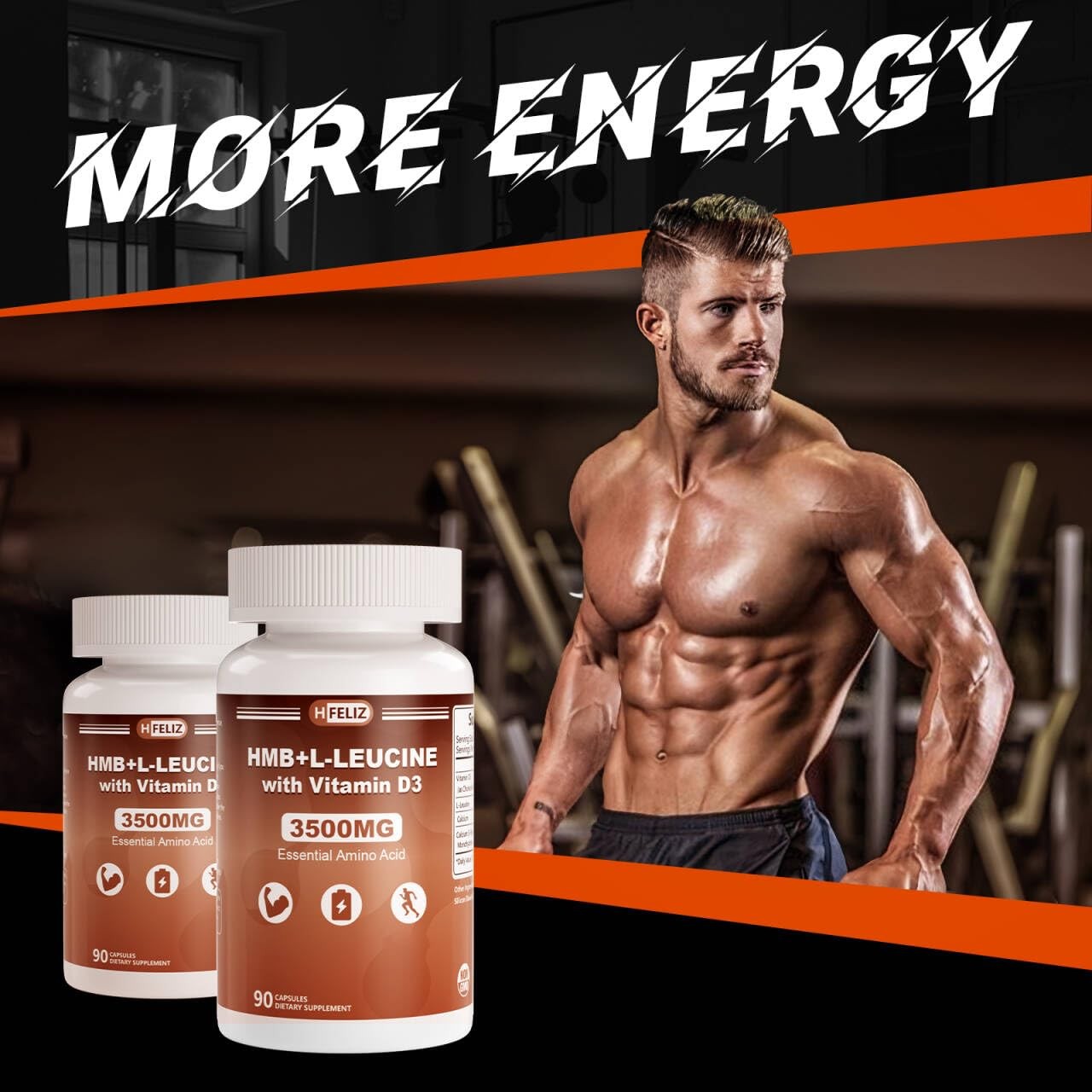 HMB and Leucine Supplement, 3500mg L-Leucine HMB with Vitamin D3, Amino Acid …