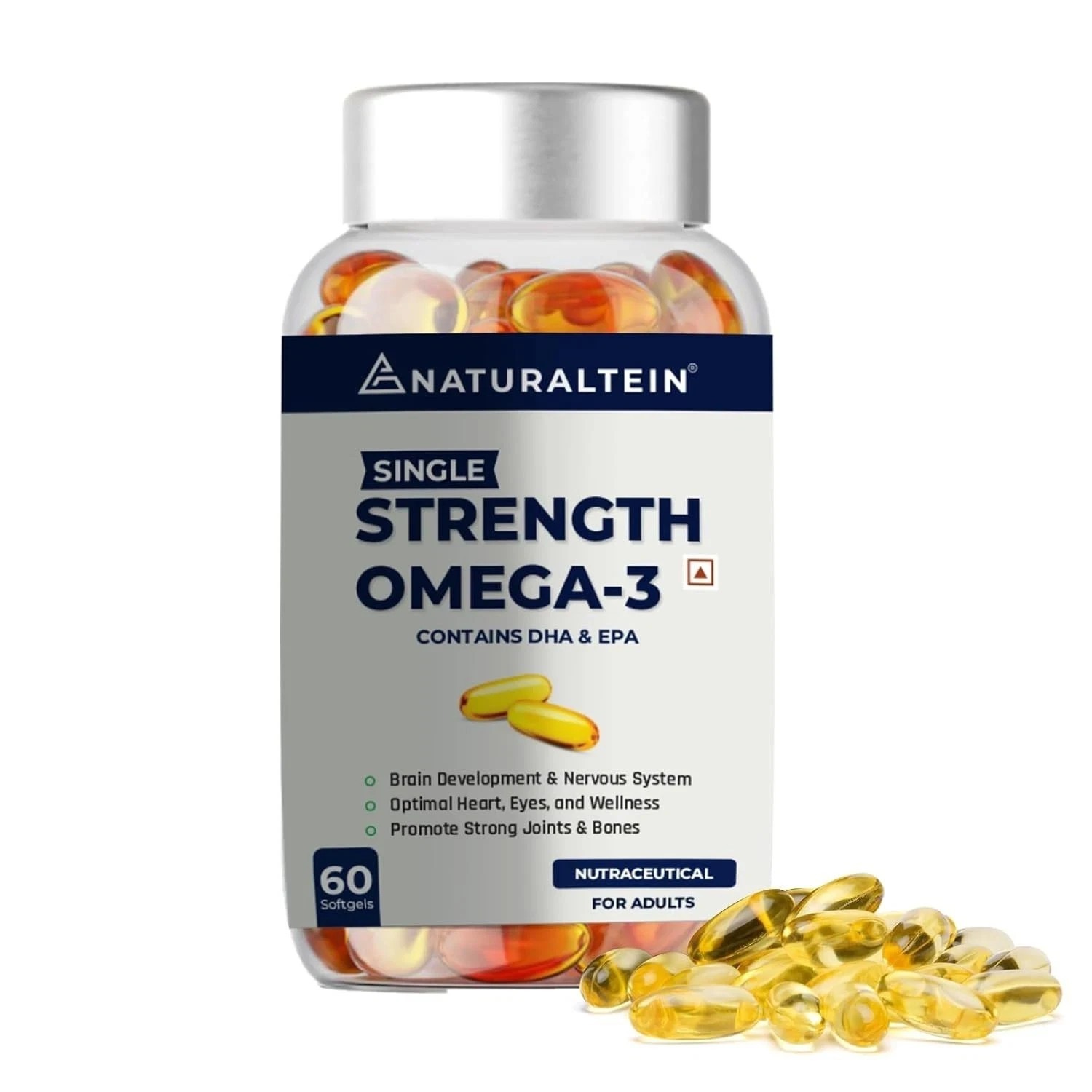 NATURALTEIN Omega 3 Fish Oil – 1000mg per Softgel | 60 Capsules F043