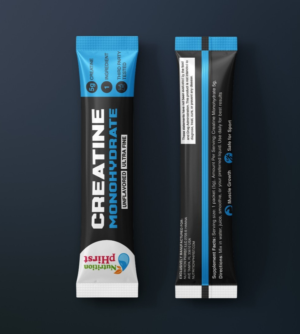 Creatine Monohydrate Sticks Muscle Gain 5000mg Per Serv (5g) 30 Sticks Powder