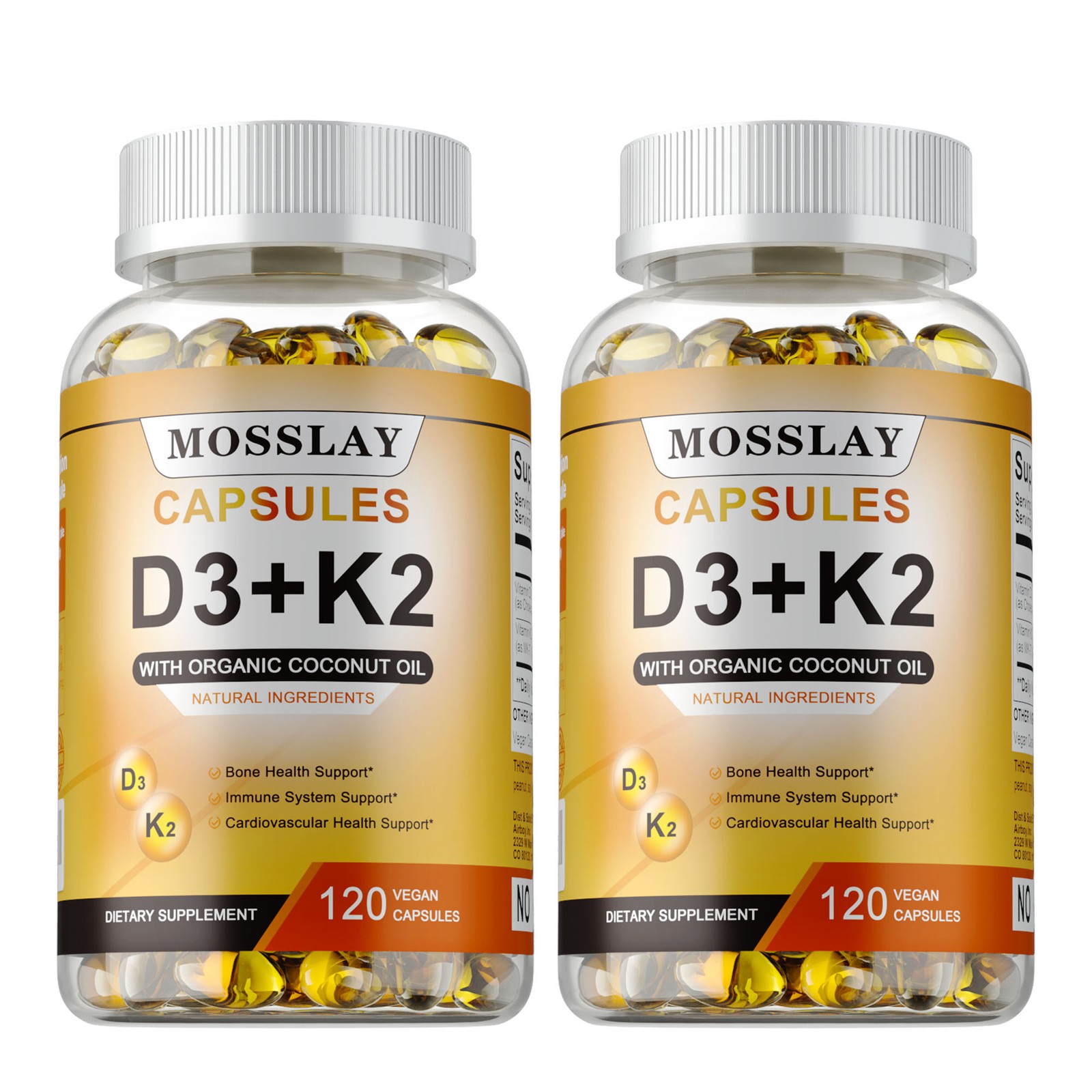 Vitamin D3 + K2 (MK-7) 240pcs – Immune Support Strong Bones Joints Health