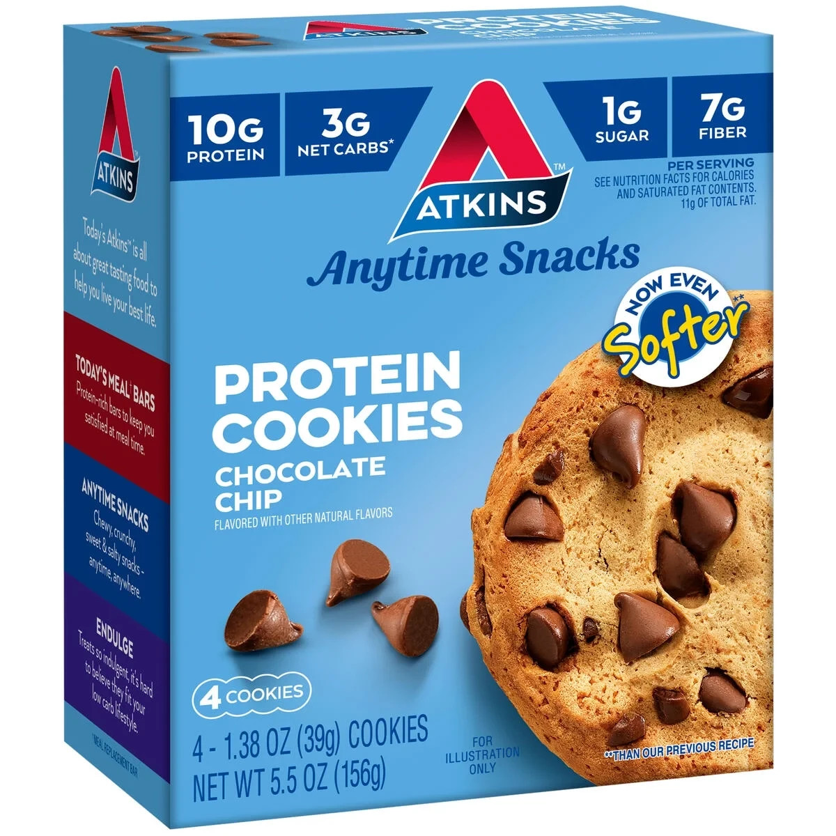 Atkins Soft and Chewy Chocolate Chip Protein Cookie, Keto Friendly, High Protein