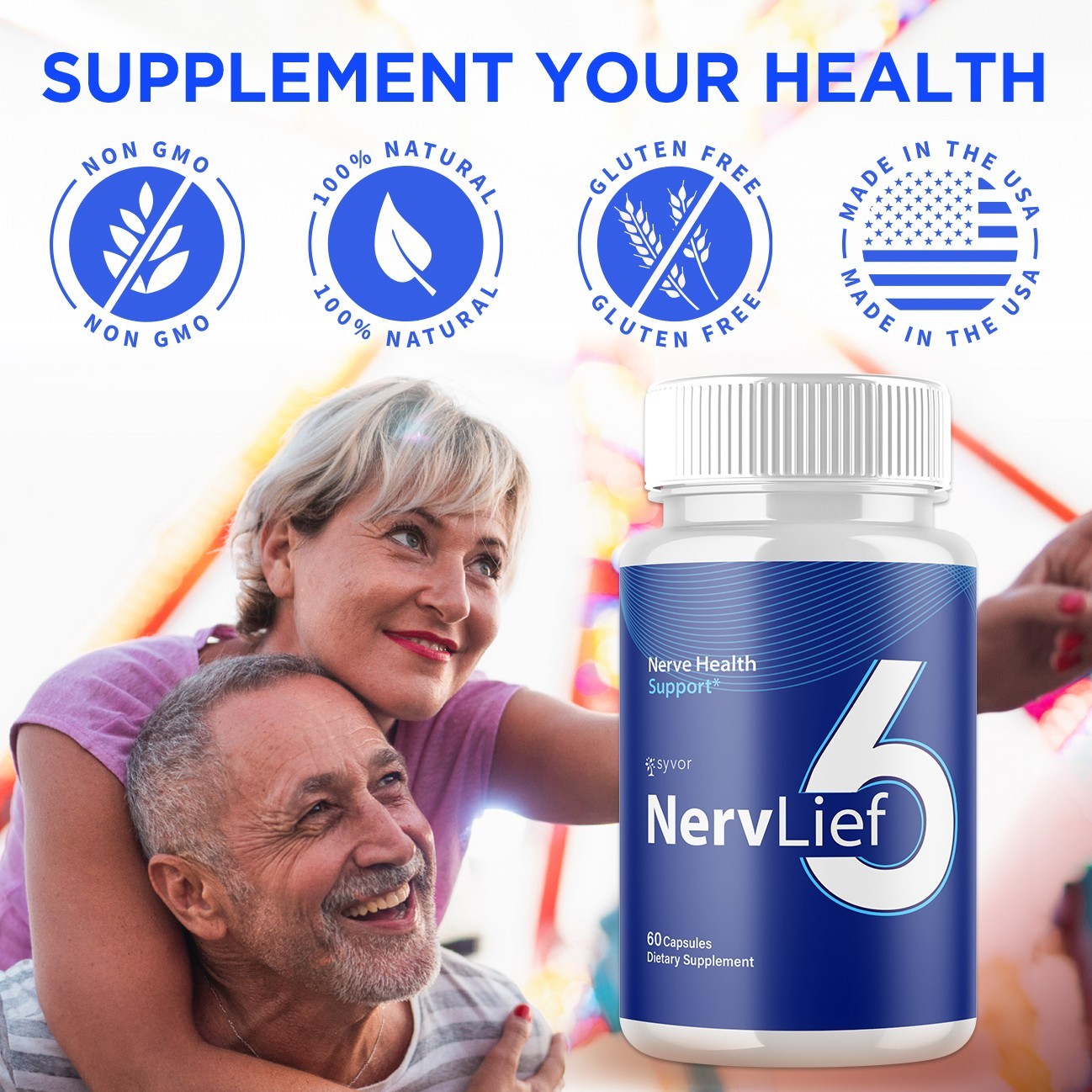 (5 Pack) Nerv Lief 6 Nootropic Formula Natural NervLief6 Supplement 300 Capsules