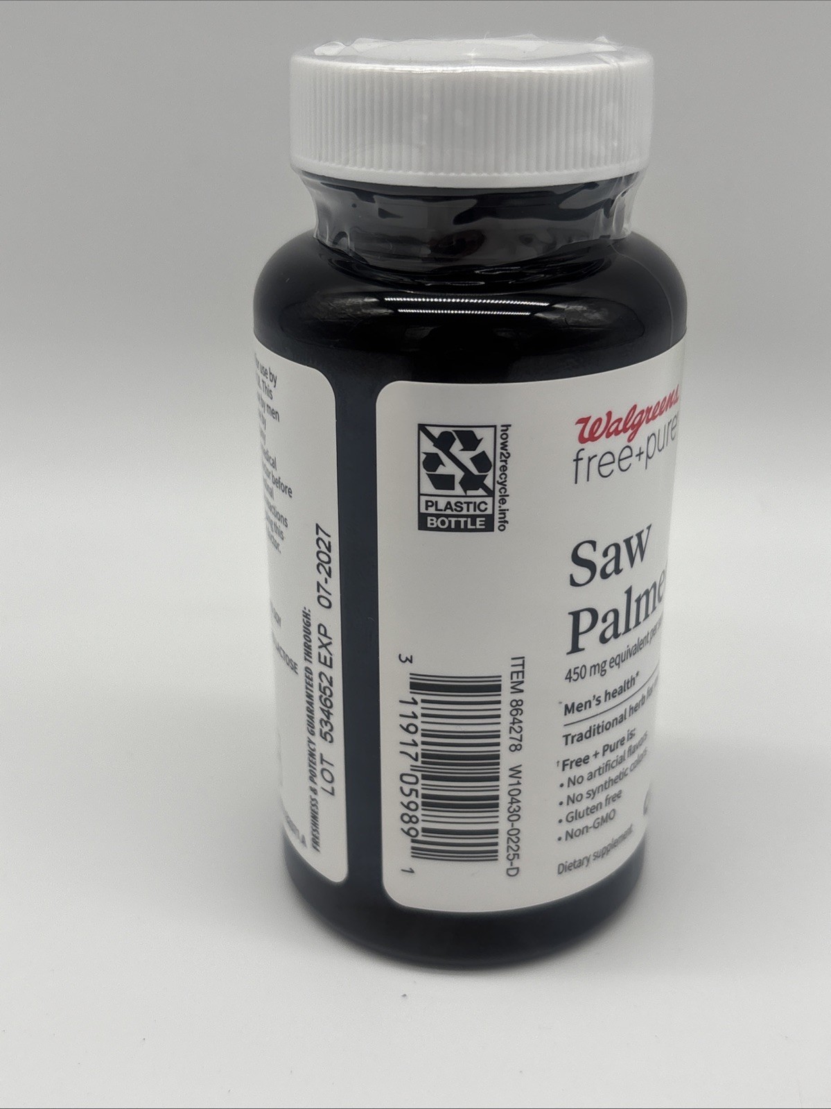 Walgreens Saw Palmetto, Traditional Herb For Men, 450 mg, 90 Capsules Non-GMO