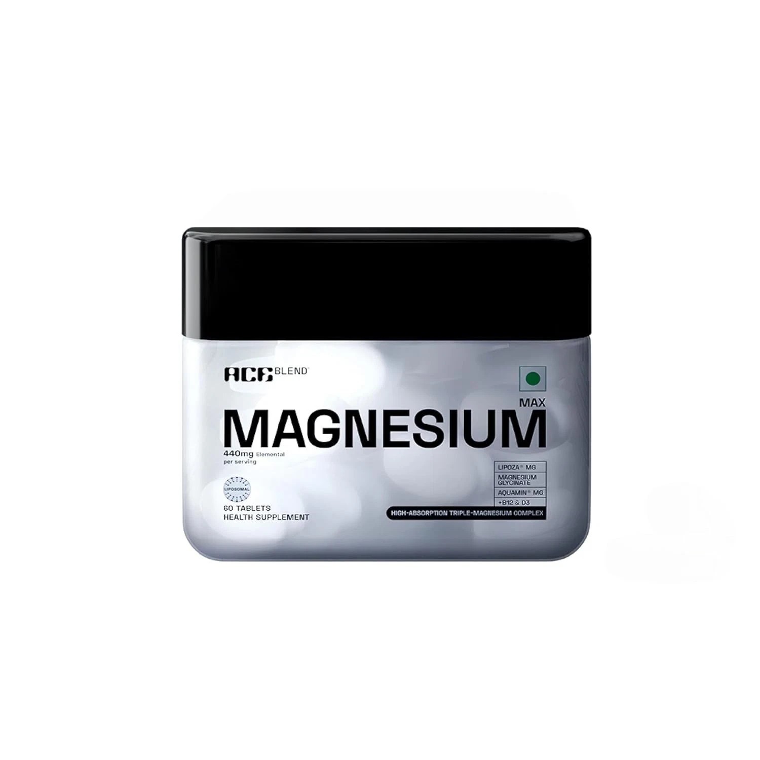 Ace Blend Max Magnesium Glycinate 1600mg Triple Complex 60 Vegan Tablets D526