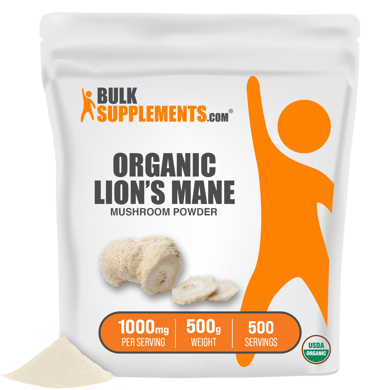 BulkSupplements USDA Organic Lion’s Mane Mushroom Powder – Cognitive Support