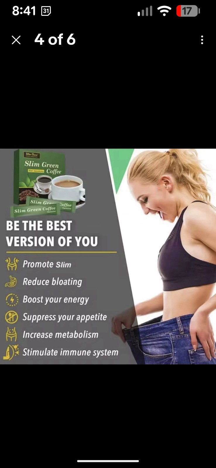 (3) Slim Green Coffee Ganoderma Healthy Weight Loss Control Detox Tea USA Seller