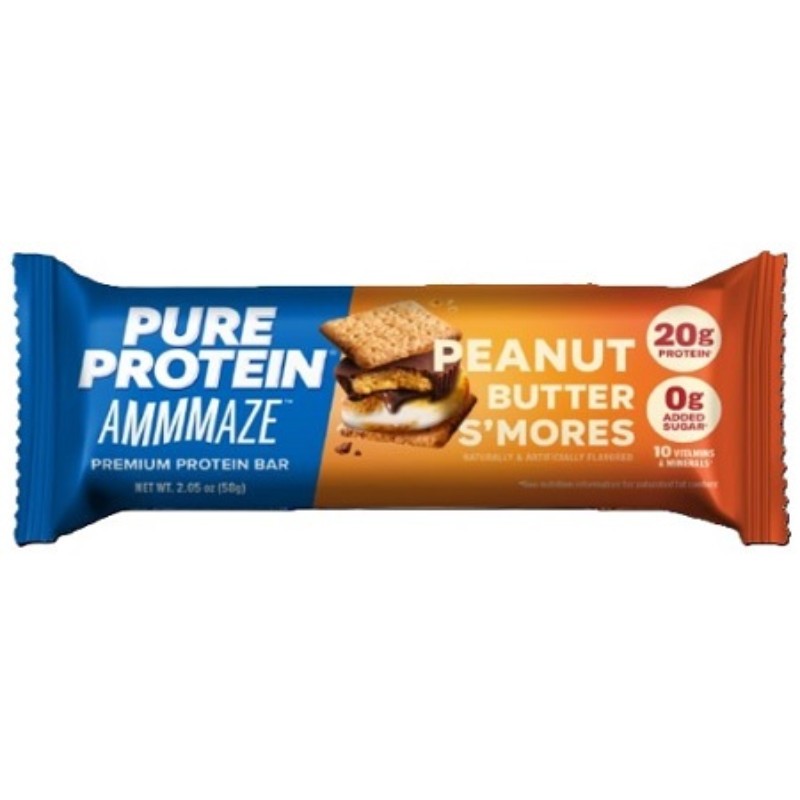 3x Pure Protein Ammmaze Peanut Butter Smores Health Diet Nutrition Bar New 2.05o