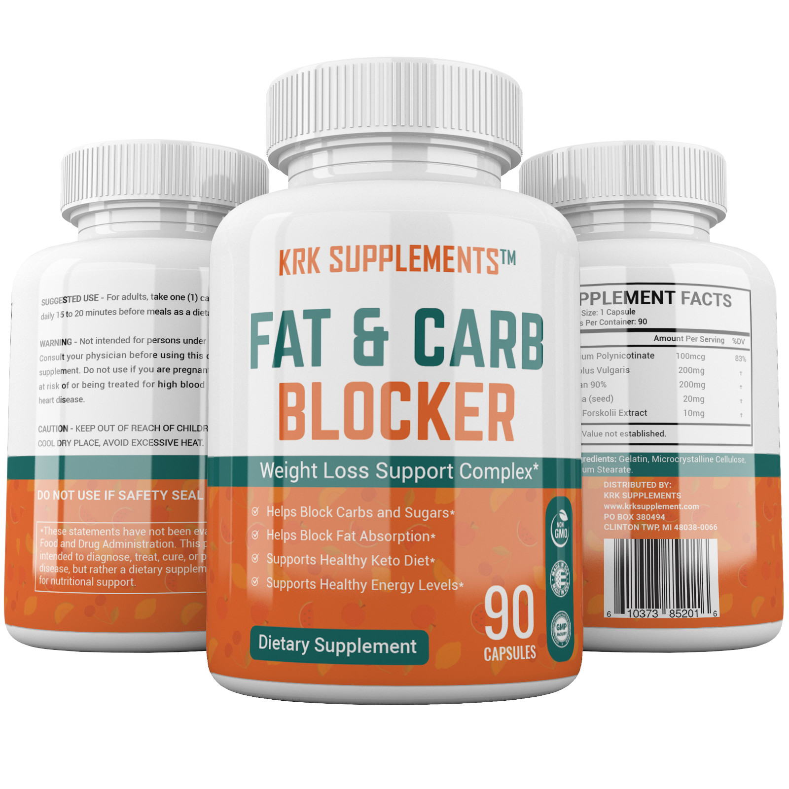 1x Fat Carb Blocker xp Extra Strength Weight Loss Complex Burn Low Keto Diet