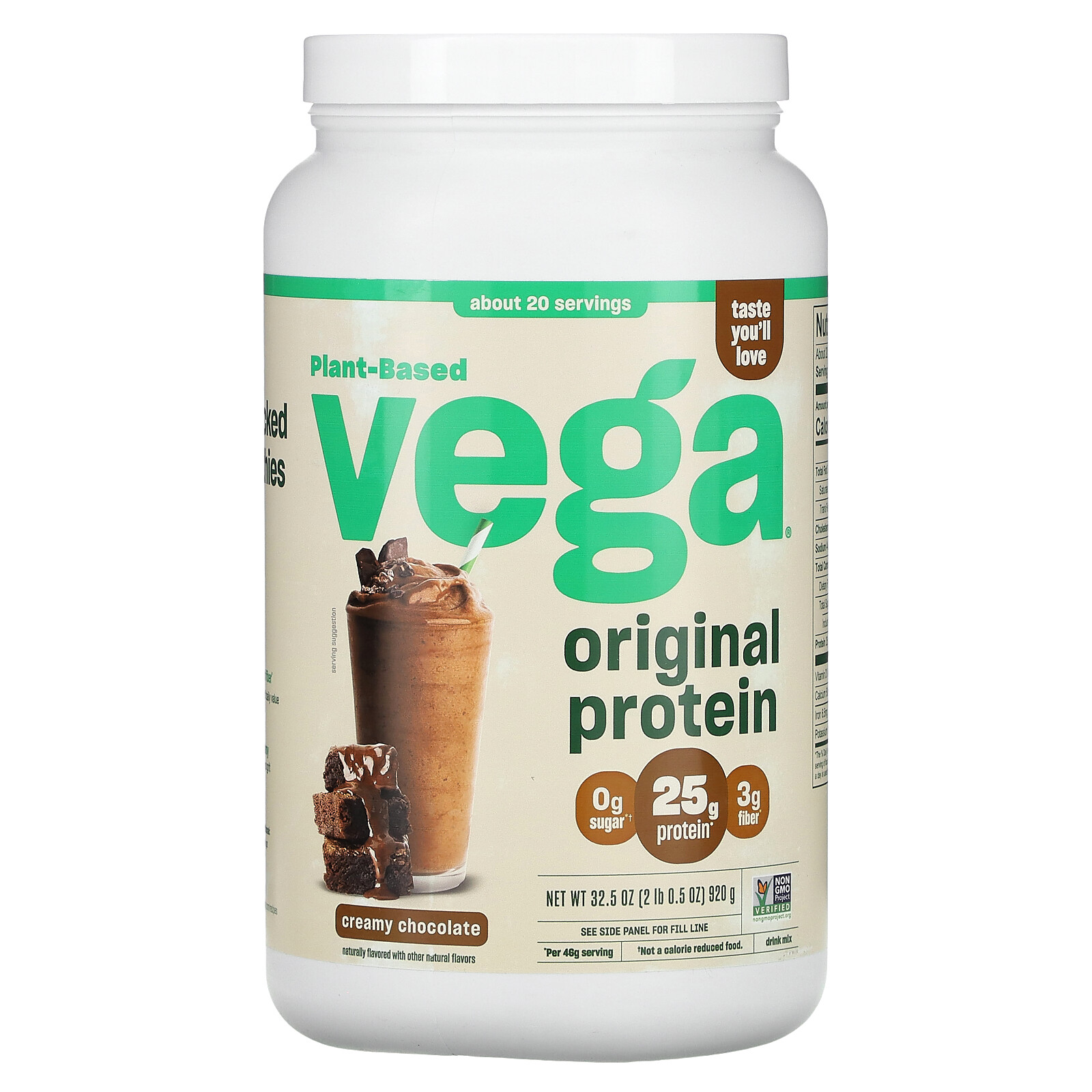 Plant-Based Original Protein, Creamy Chocolate, 2 lb 0.5 oz (920 g)