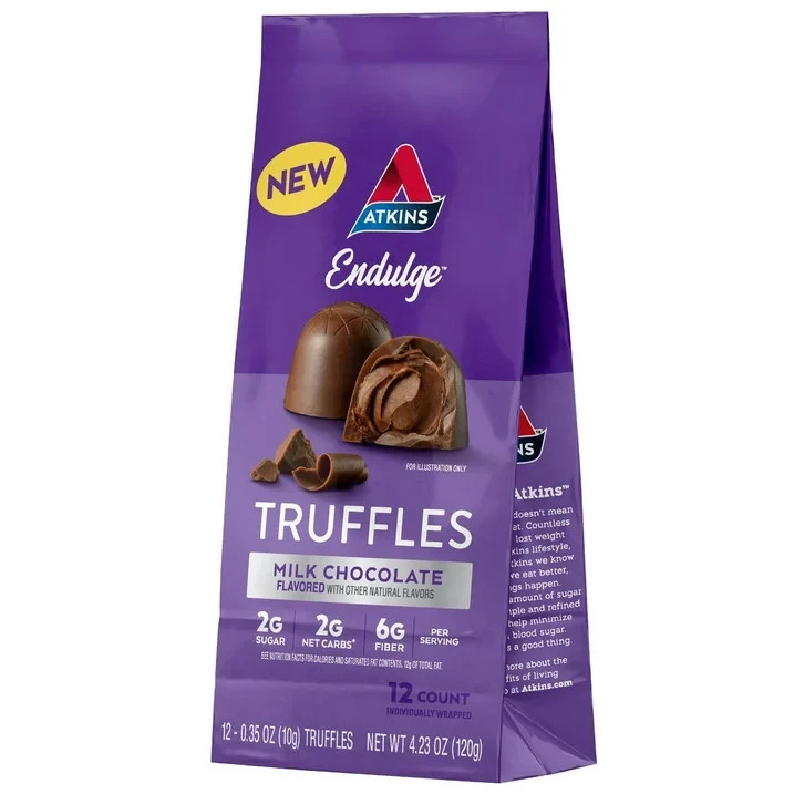Endulge Milk chocolate Truffles low Sugar low carb Keto Friendly 12 Count…….