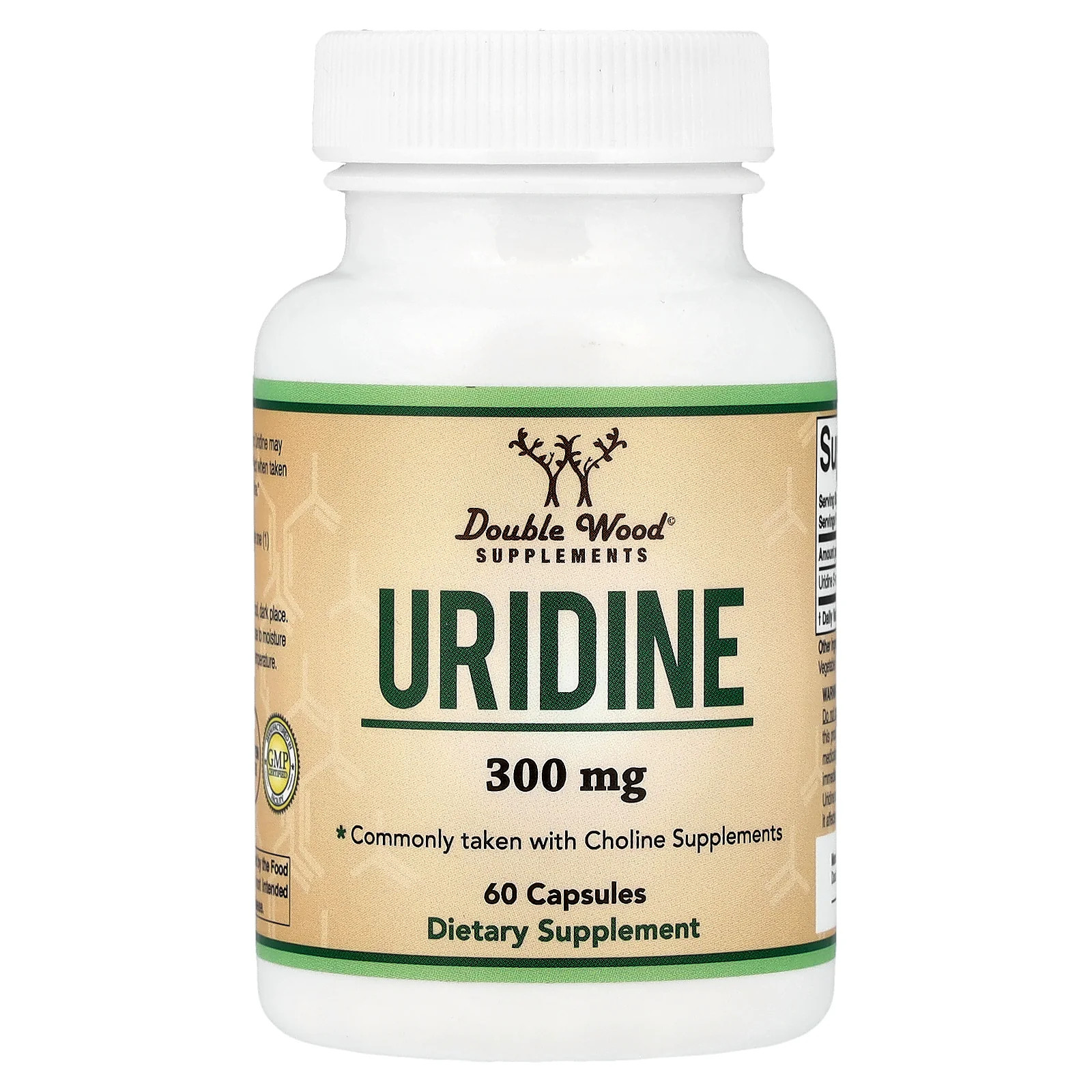 2 X Double Wood Supplements, Uridine, 300 mg, 60 Capsules