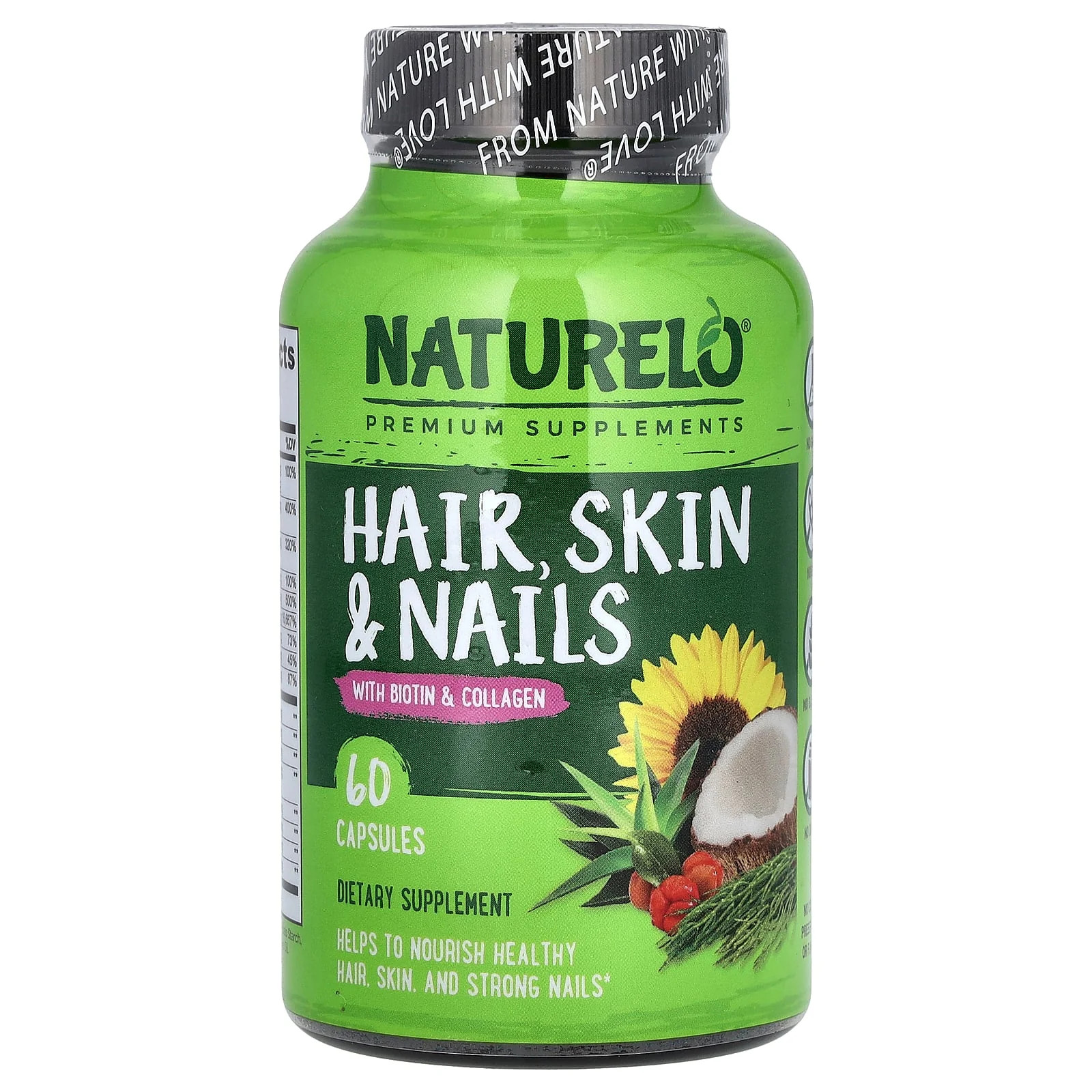 2 X NATURELO, Hair, Skin & Nails With Biotin & Collagen, 60 Capsules