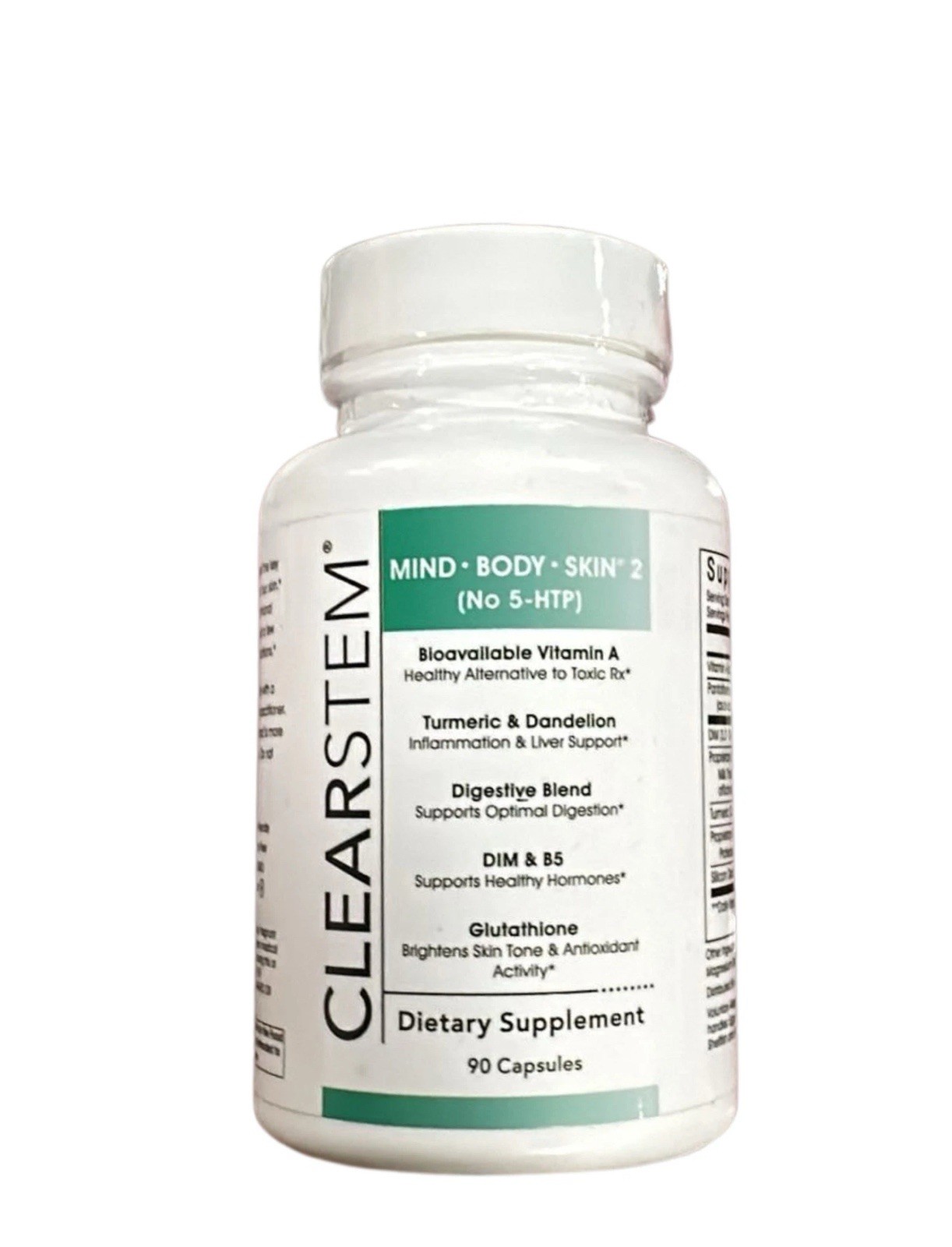 CLEARSTEM – MINDBODYSKIN Hormonal Acne Supplement (No 5-HTP) – Natural DIM