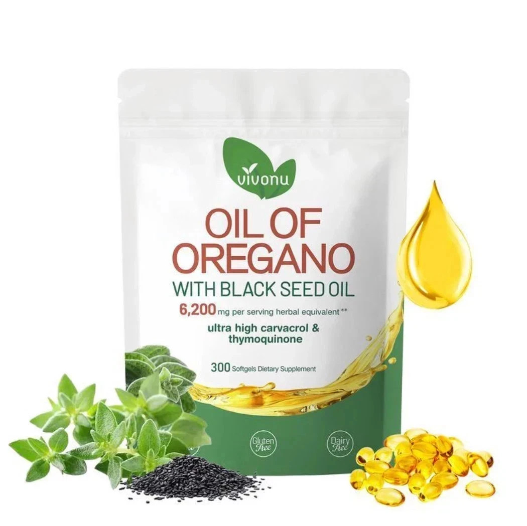 Advanced Oil of Oregano 6000mg w/ Black Seed Oil – 300 Softgels Max Strength USA